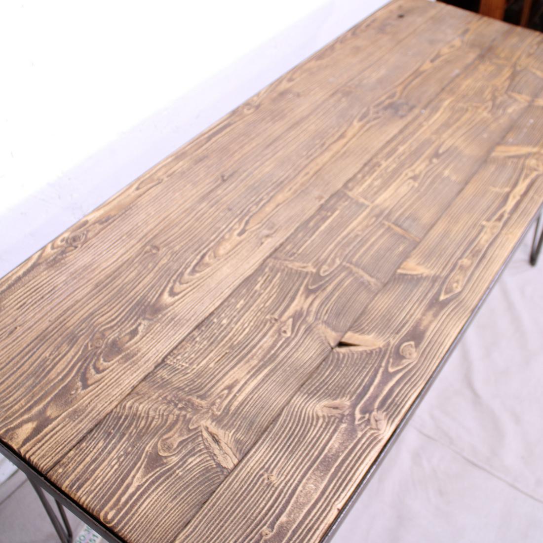 Industrial Table on Hairpin Legs With Reclaimed Pine (1 of 4)