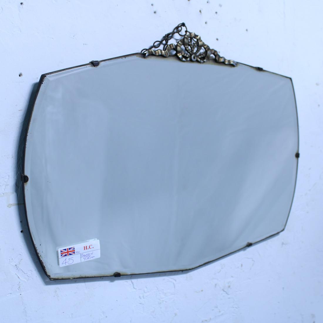 Unframed Beveled Mirror with Ormolu (1 of 3)