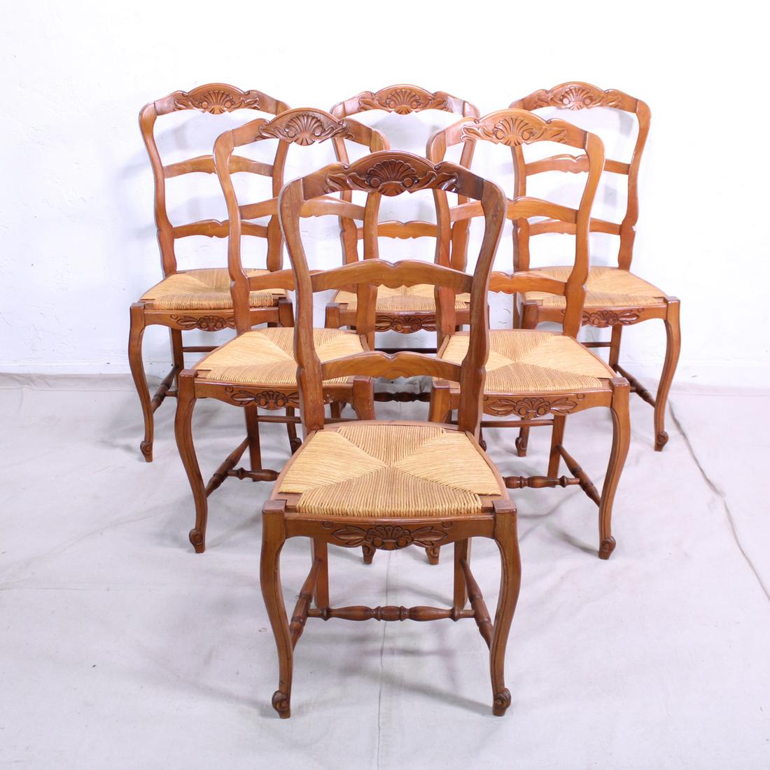 Set 4 Louis XV Style Ladderback Chairs (1 of 5)