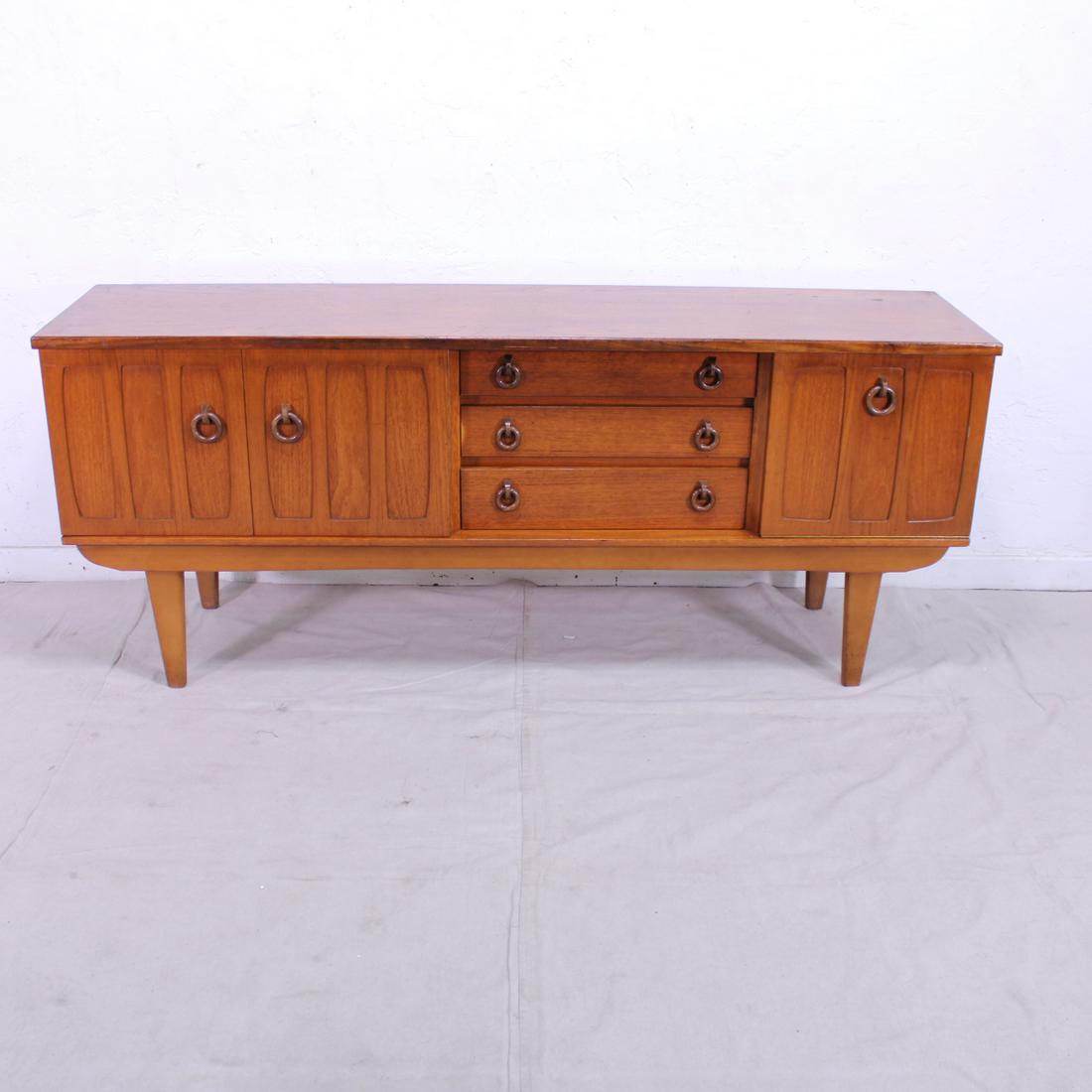 Mid Century Modern Teak Sideboard with Wooden Ring (1 of 8)
