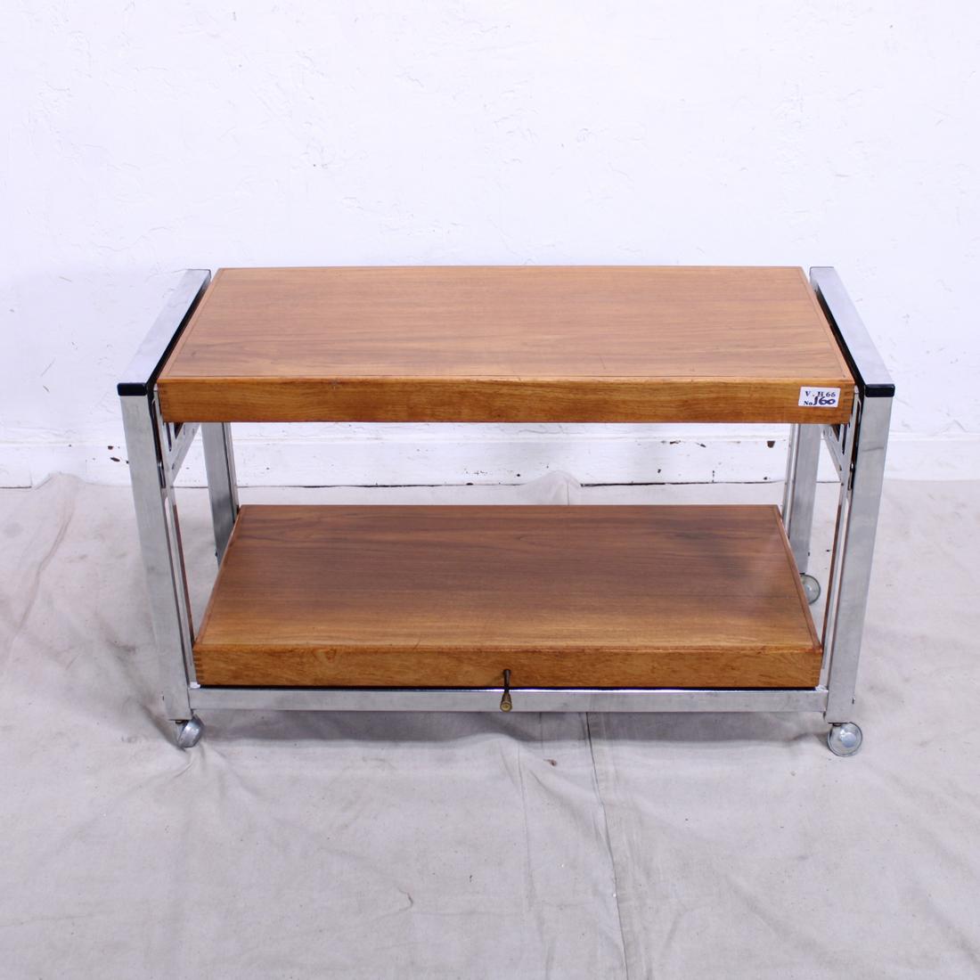 Mid Century Modern Two Tier Cantilever Trolley: Mid Century Modern Two Tier Cantilever Trolley - 22 tall x 36 x 16