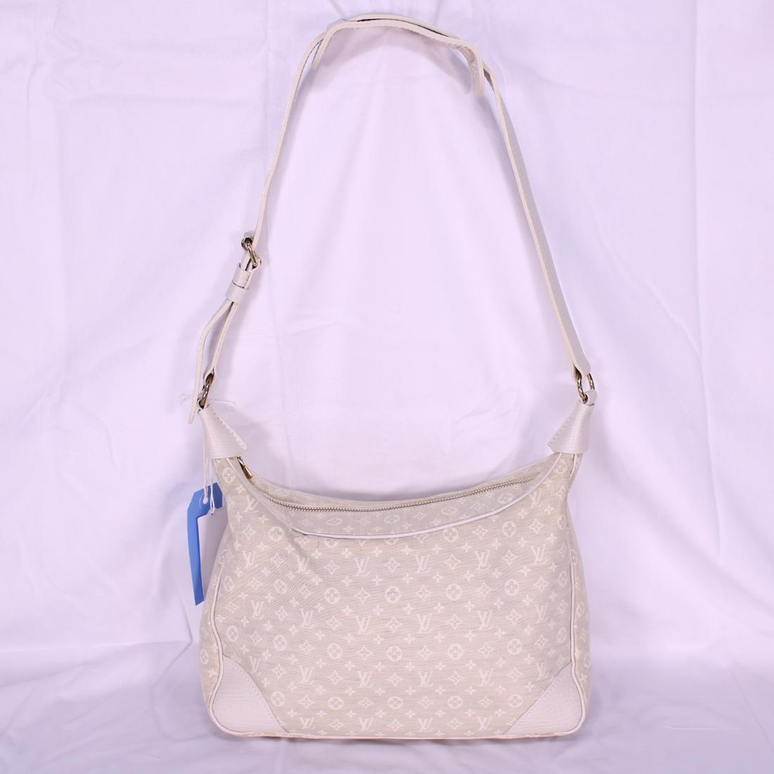 Louis Vuitton Boulogne in Monogram Idylle: Genuine Pre-Owned Louis Vuitton Boulogne in Ivory/Beige Monogram Idylle in A condition. Date Code is AS0067. Includes Dustbag. Measurements: 30*20*10cm (Length * Height * Width). This lot includes a c