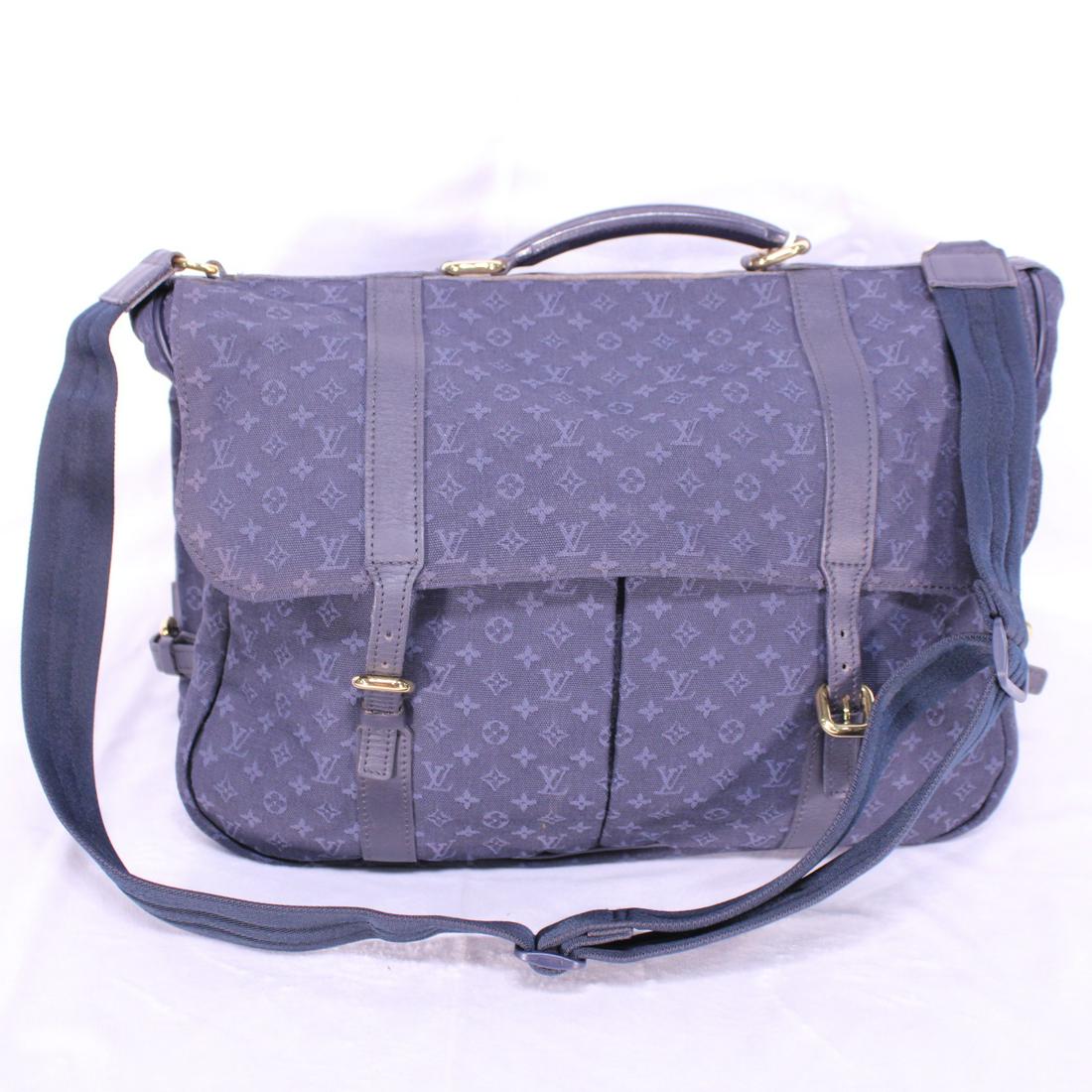 Louis Vuitton Denise in Monogram Idylle: Genuine Pre-Owned Louis Vuitton Denise in Navy Blue Monogram Idylle in AA condition. Date Code is VI1022. Includes Dustbag. Measurements: 40*32*15cm (Length * Height * Width). This lot includes a cert