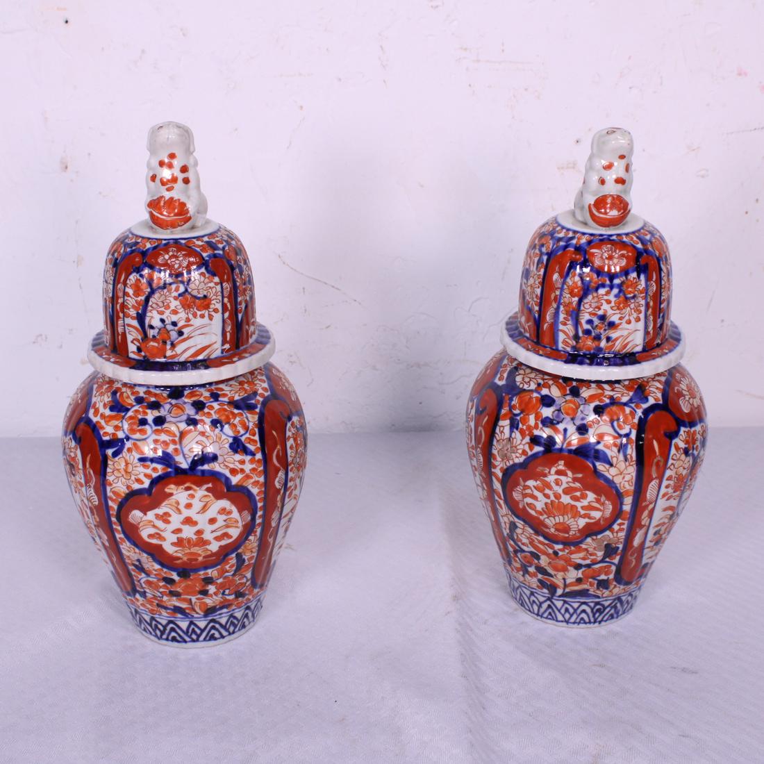 Pair of Imari Jars with Lids (1 of 4)