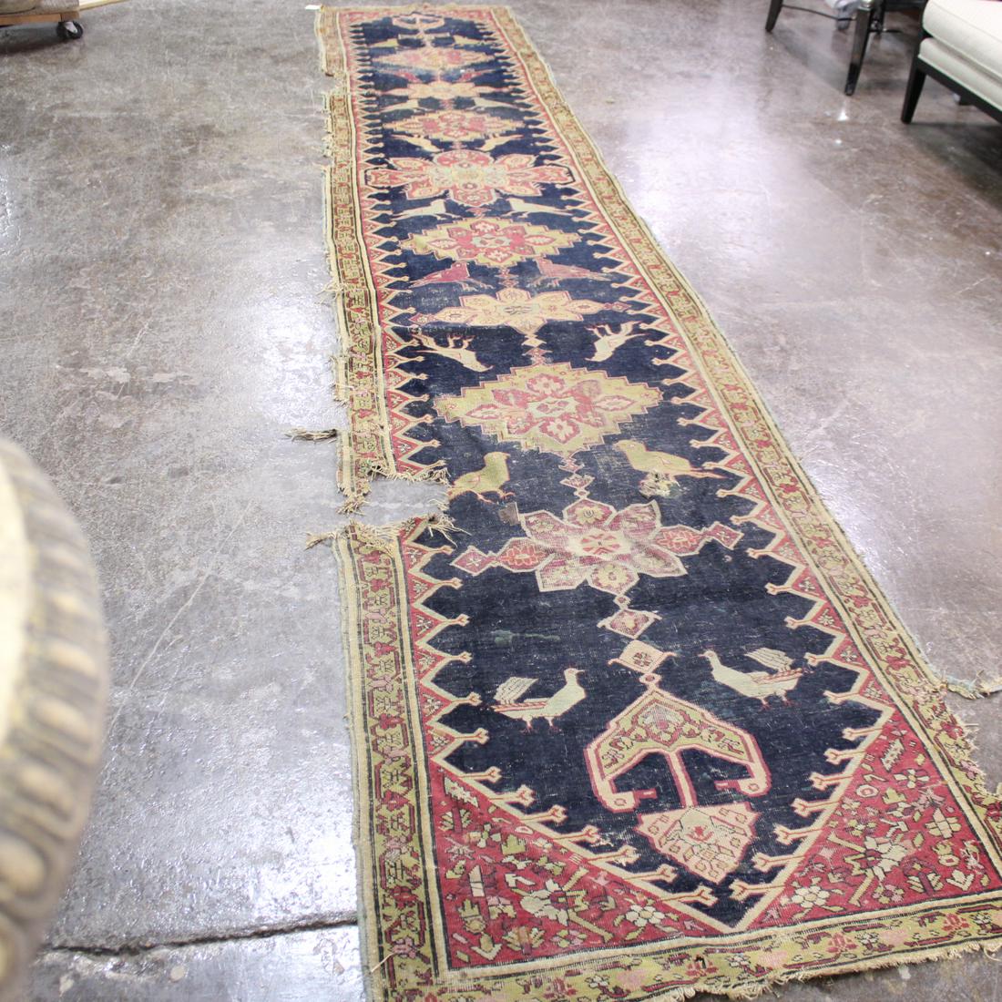 Handmade Rug - Geometric Runner - Poor Condition (1 of 8)