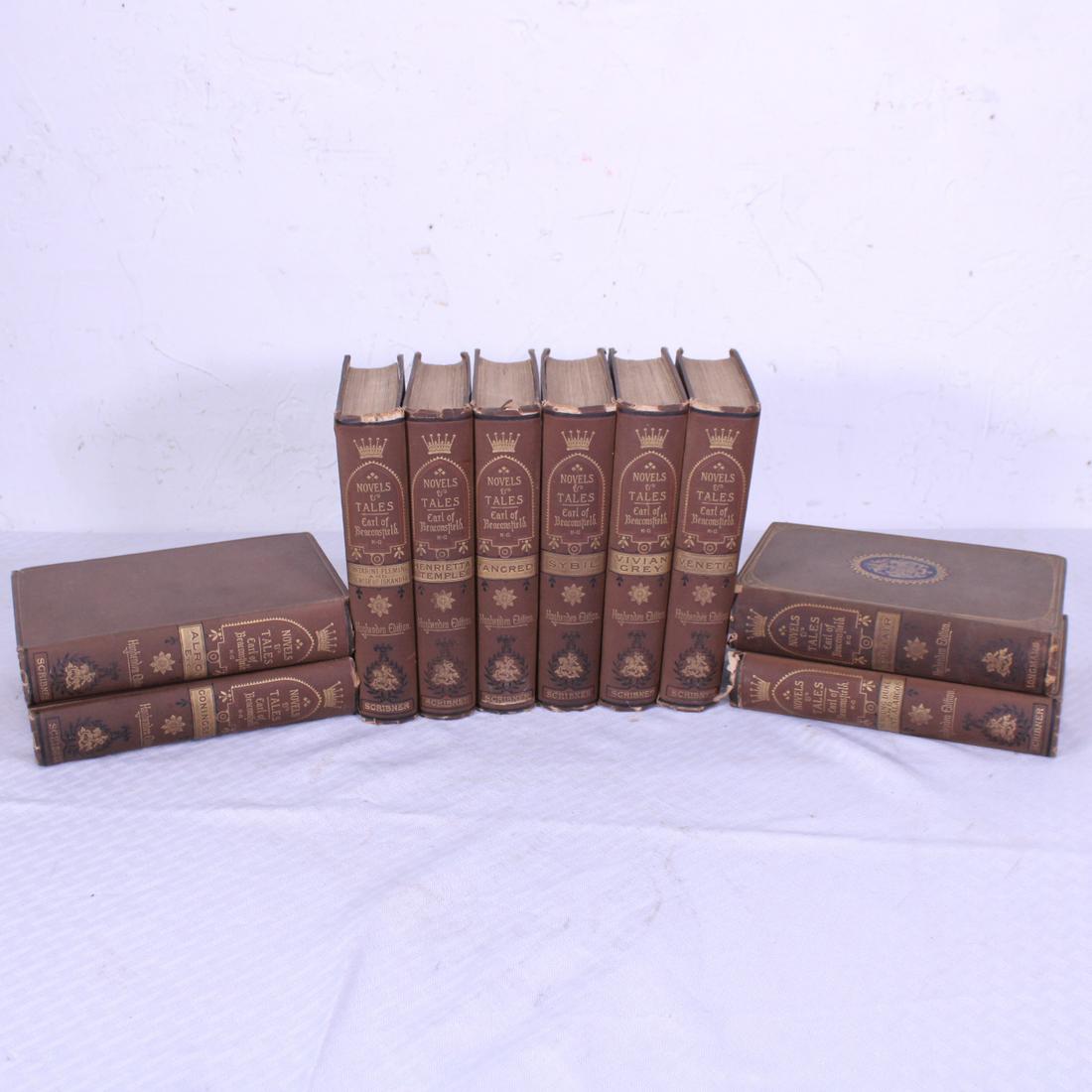 NOVELS & TALES, EARL OF BEACONSFIELD, 10 VOLUMES: NOVELS & TALES, EARL OF BEACONSFIELD, 10 VOLUMESLondon, 1881, 10 volumes, cloth binding