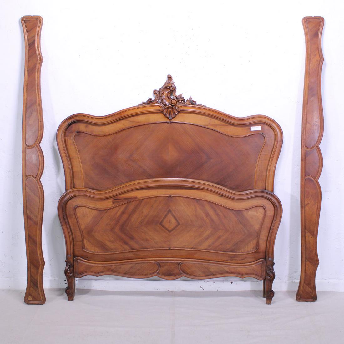 Louis XV French Rocaille Bed in Walnut (1 of 6)