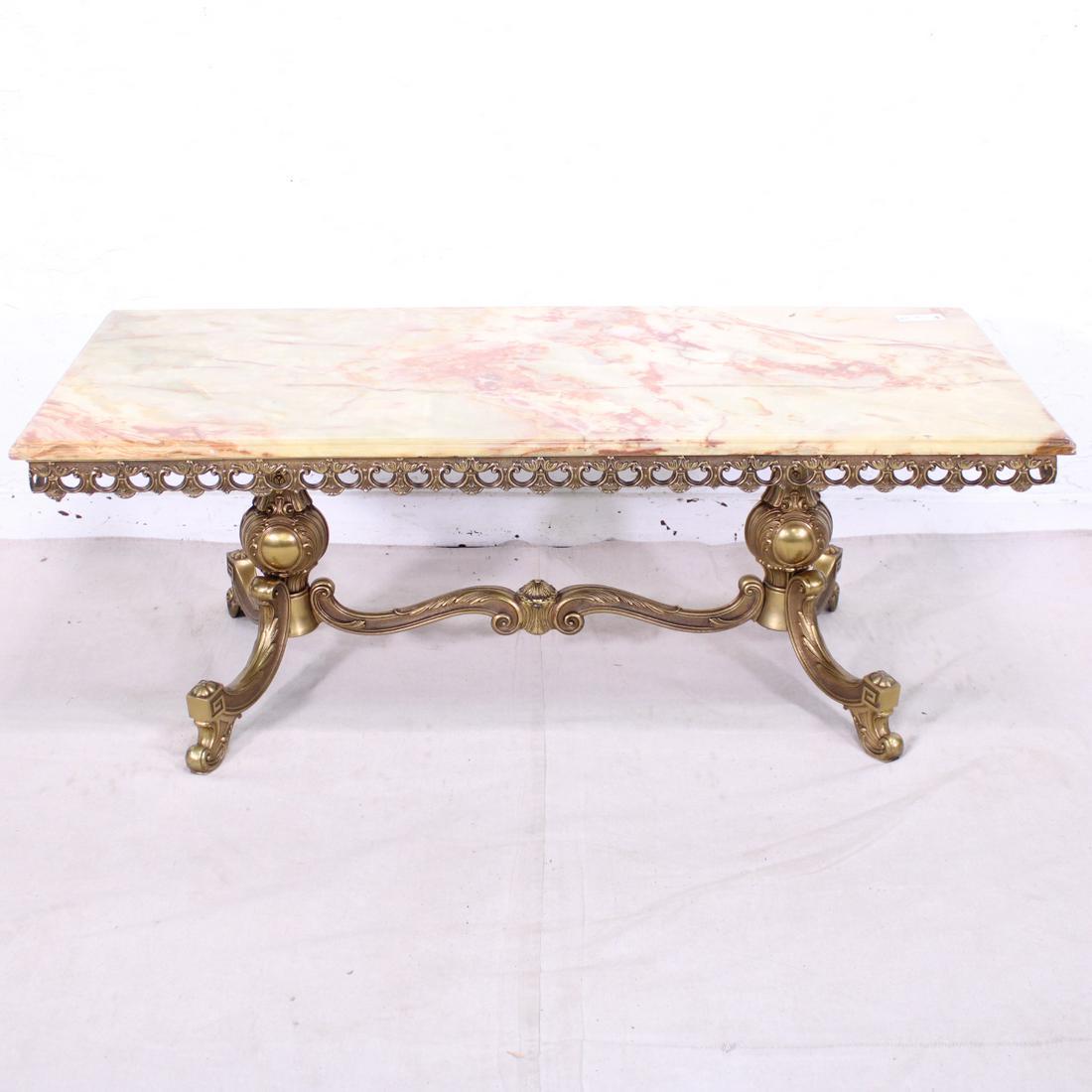 Continental Onyx and Gilded Brass Coffee Table (1 of 4)