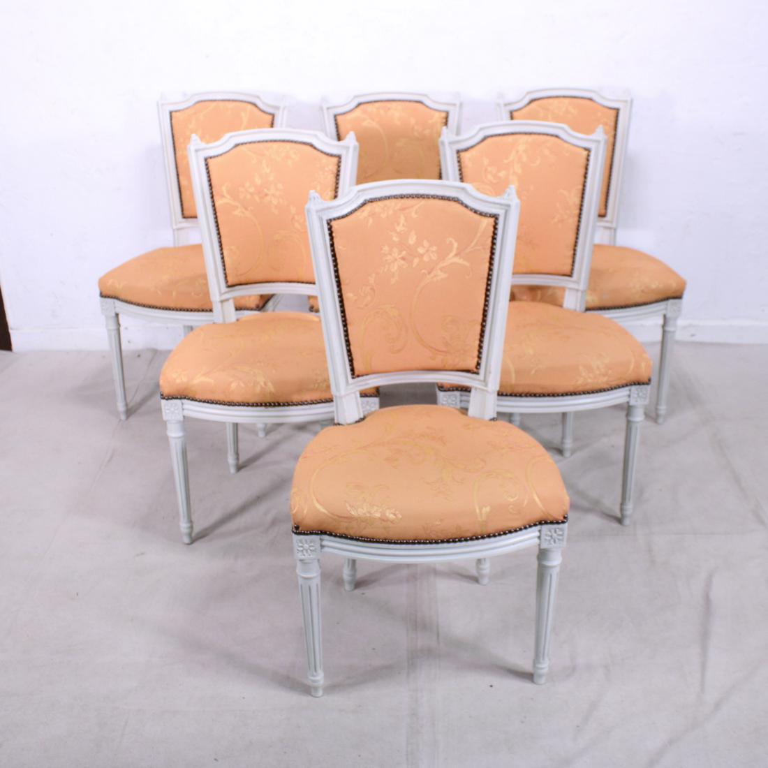 Set 6 Louis XVI French Painted Chairs (1 of 6)