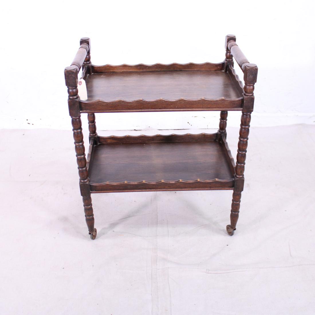 European Oak Teak Trolley (1 of 4)