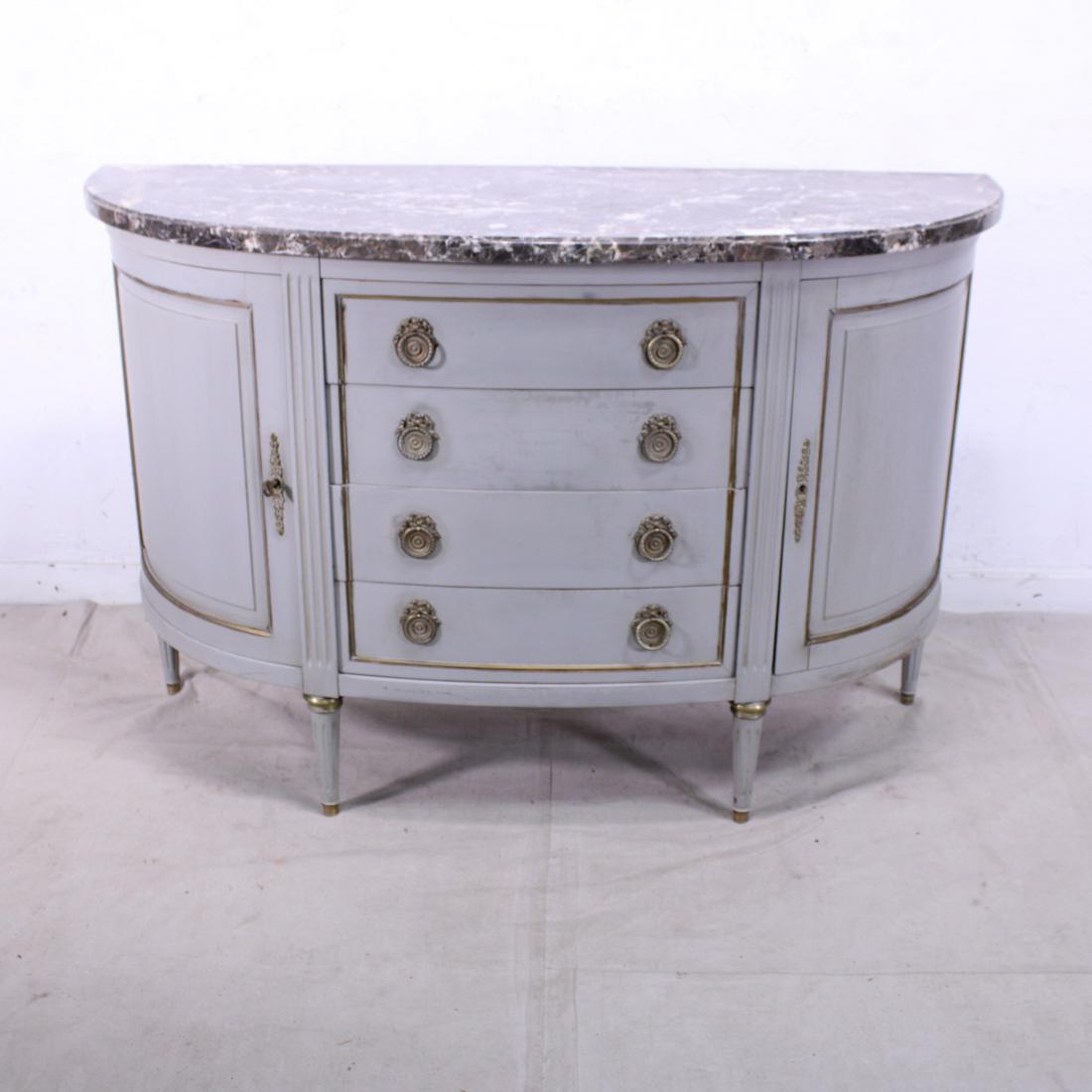 Louis XVI French Painted Bow Front Chest (1 of 5)