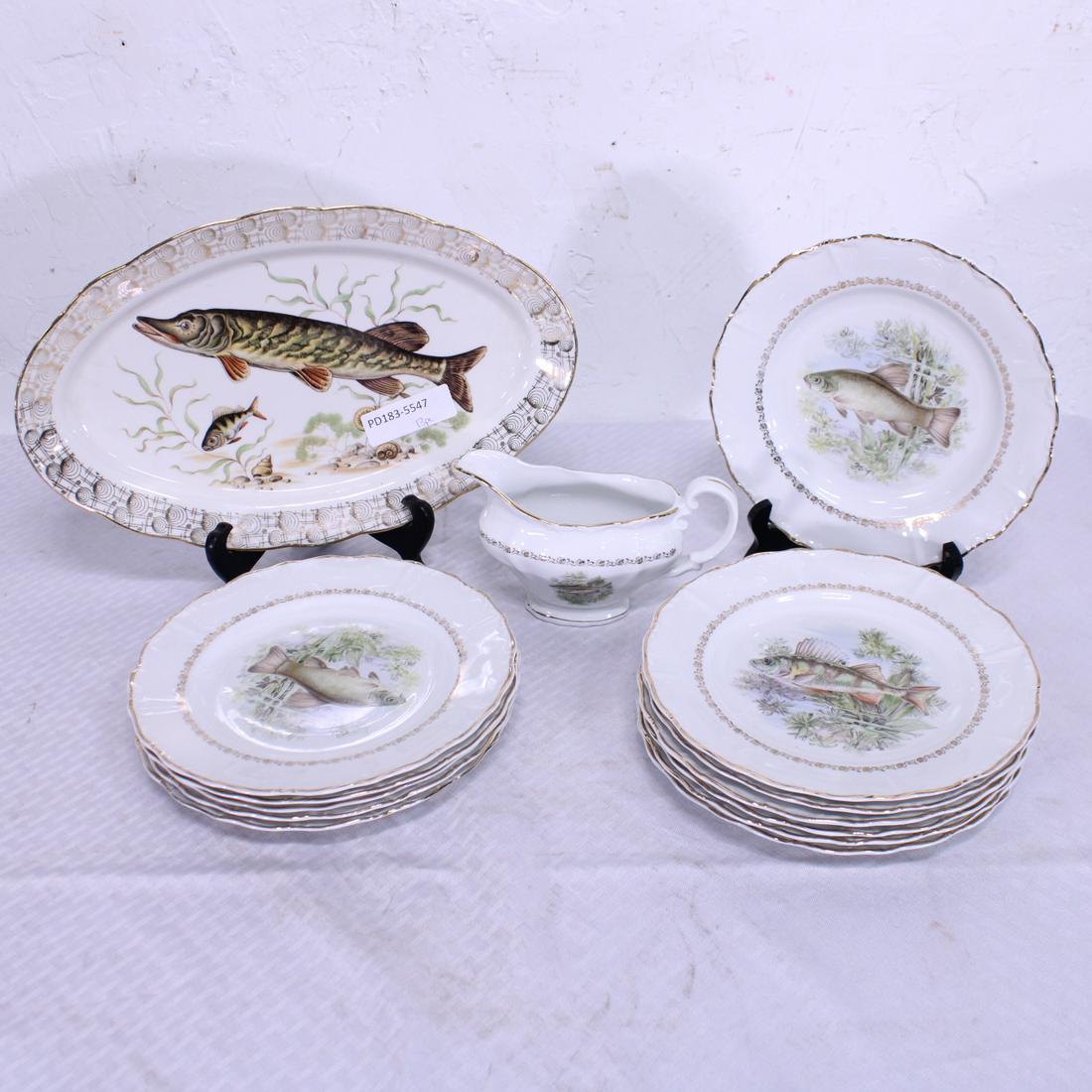 French Fish Plate Set - 13 Pieces #1 (1 of 5)