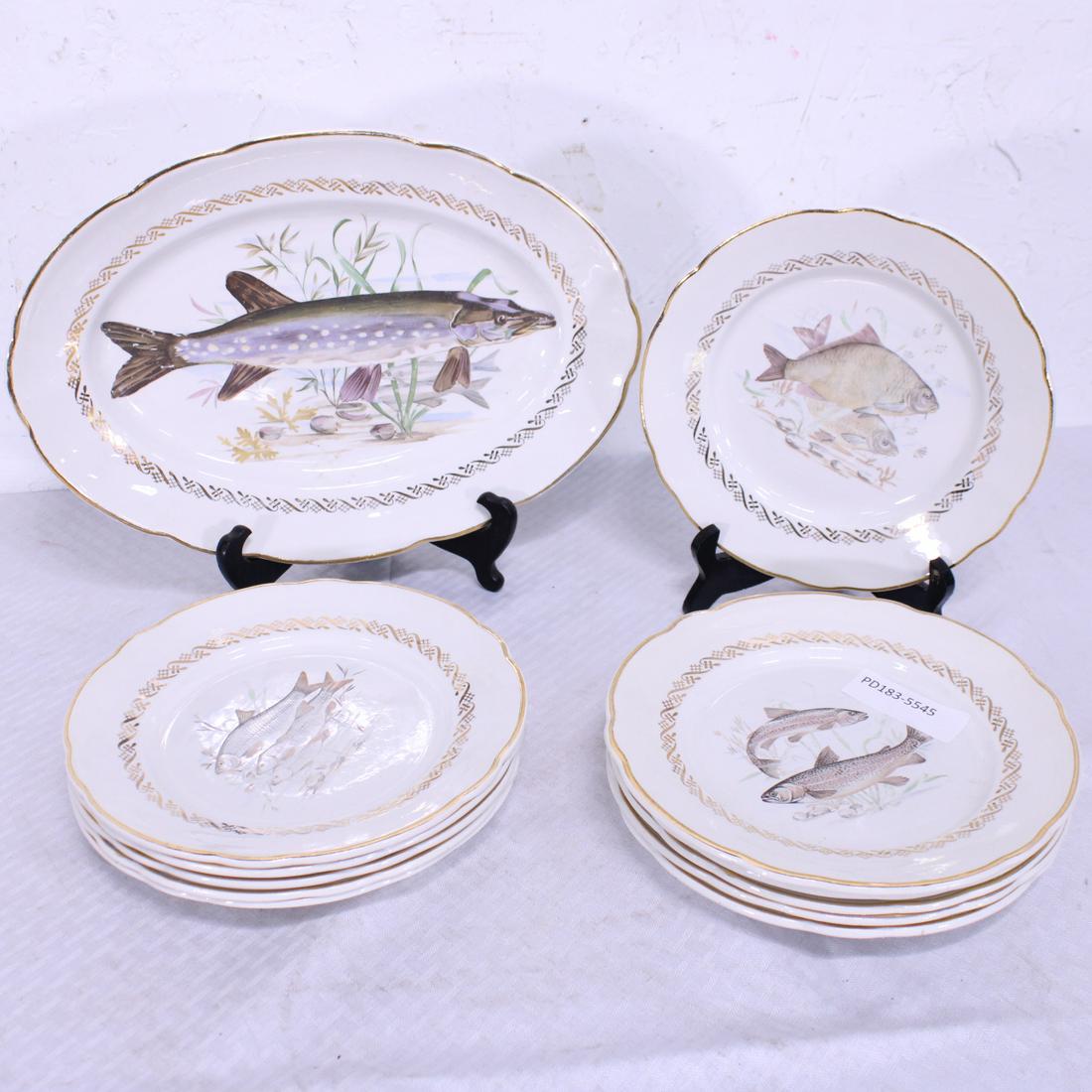 French Fish Plate Set - 12 Pieces #2 (1 of 4)