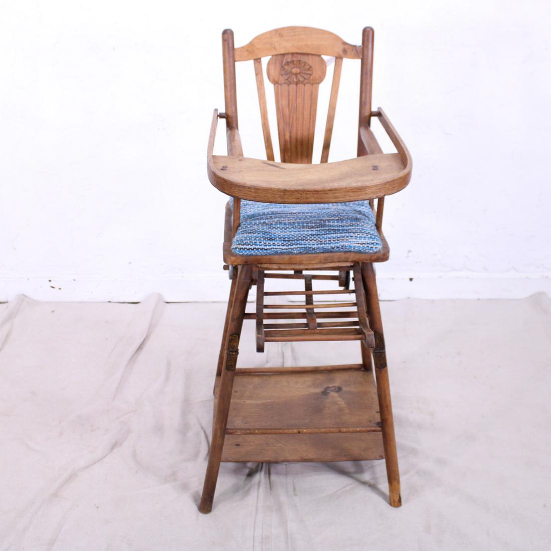 French Childs High Chair - with Flip Down Game Tray (1 of 5)