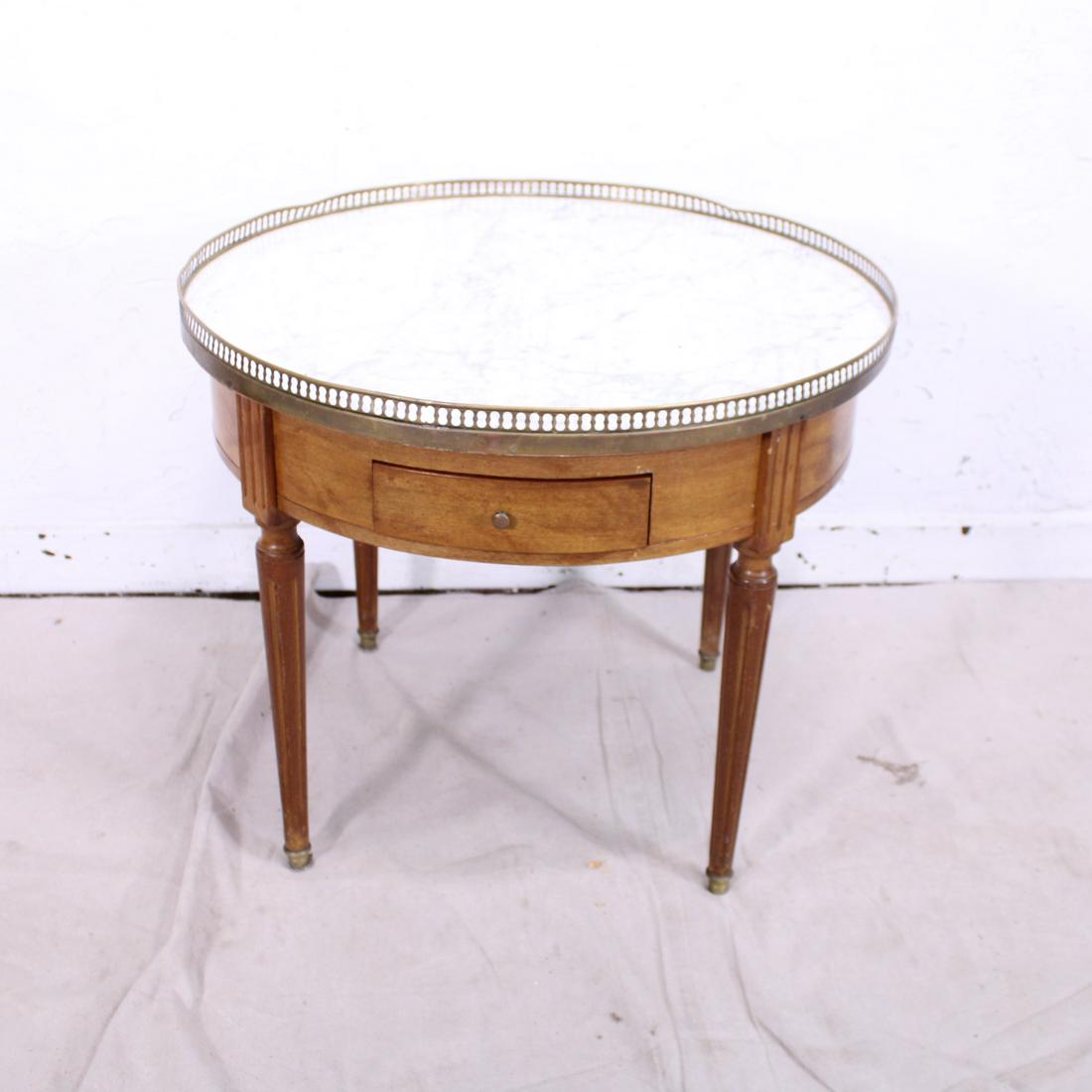 Louis XVI  Style Round Marble  Coffee Table Brass (1 of 4)
