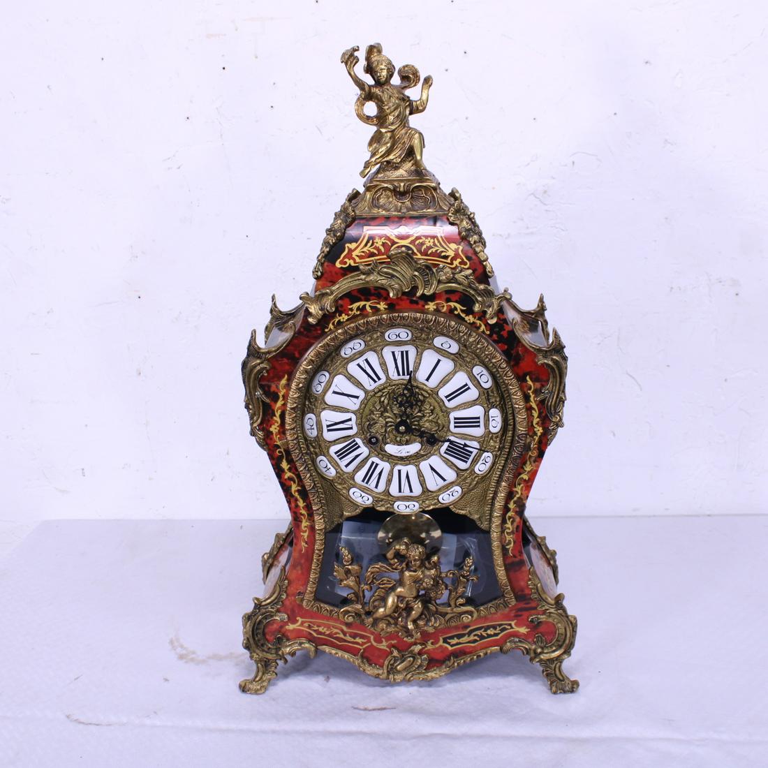 Boulle  Style Painted Bronze Mounted French Clock (1 of 7)