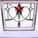 British Stained Glass Window with Floral Center - 3