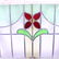 British Stained Glass Window - Red Floral Center - 2