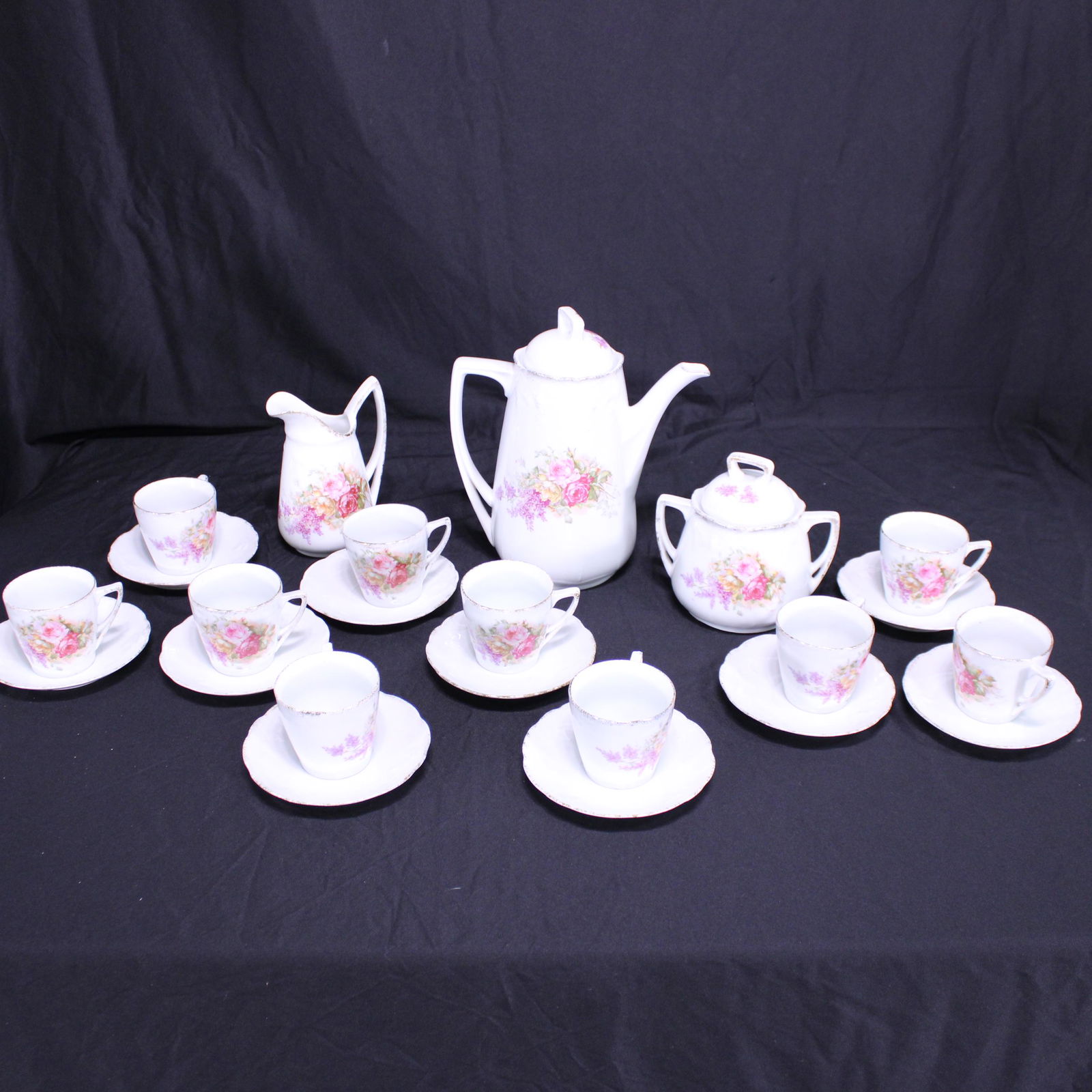 23pc Floral Pattern Coffee Service Set (1 of 4)