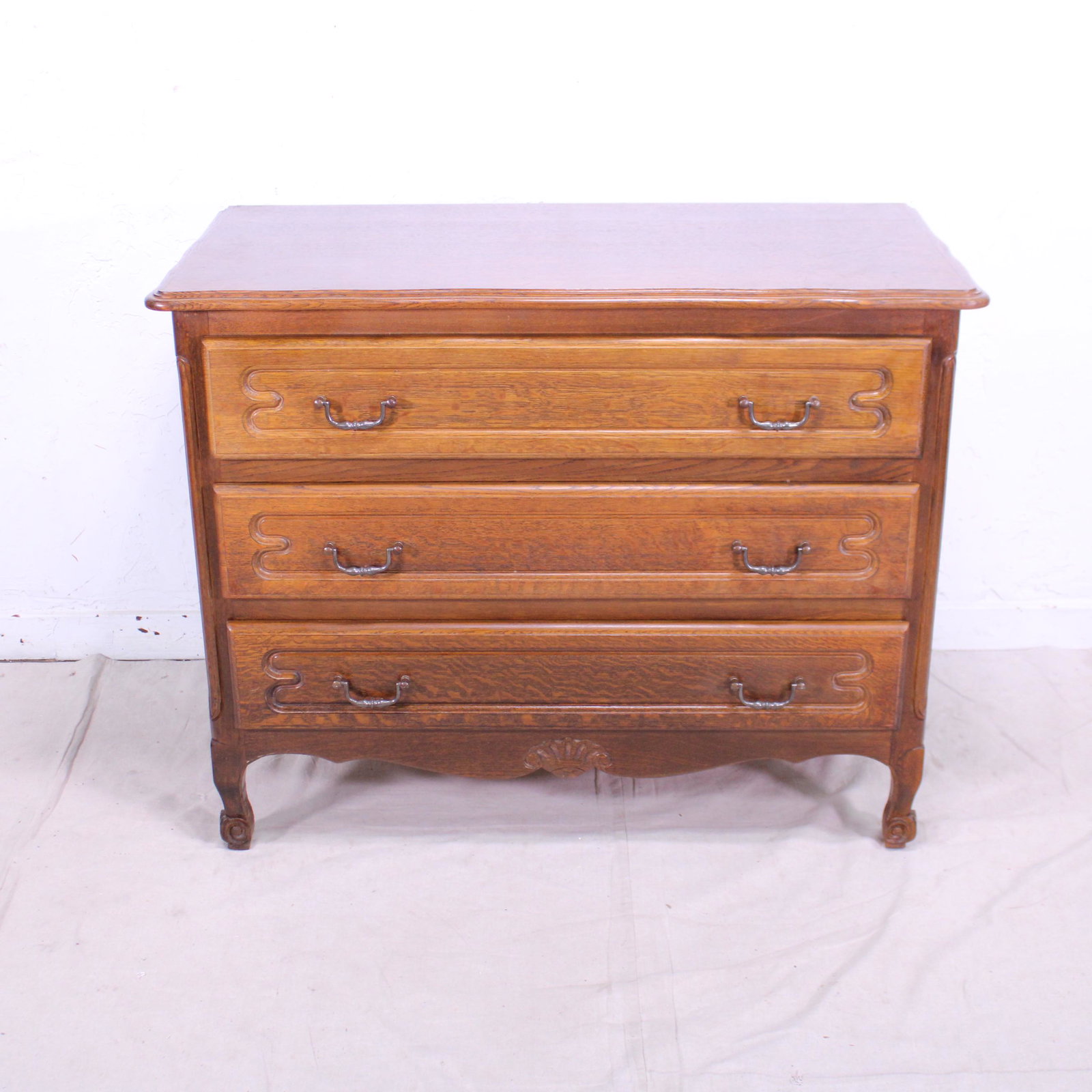 Oak Rustic French Three Drawer Chest (1 of 7)