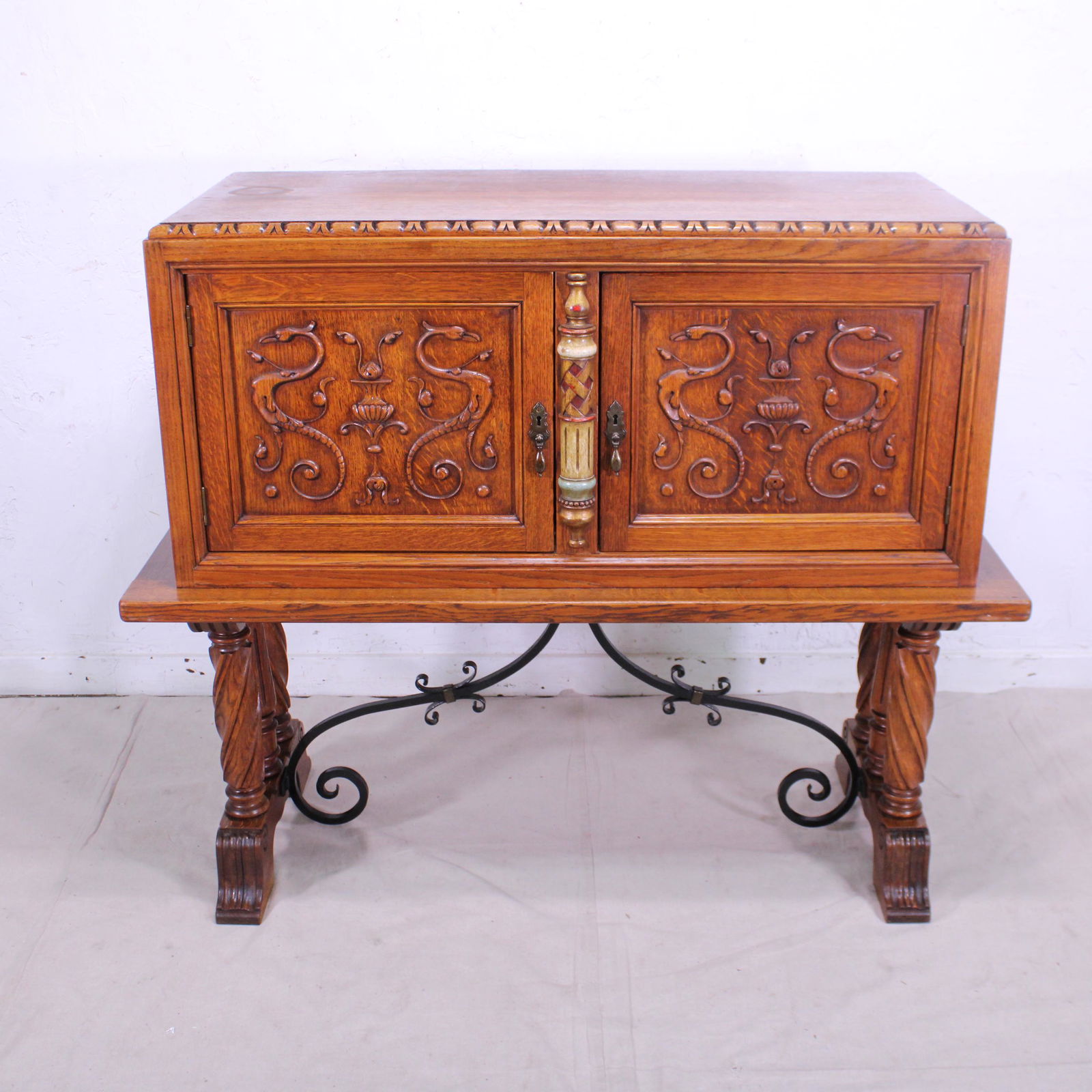 2 Door Spanish Style Small Buffet c.1940 (1 of 6)