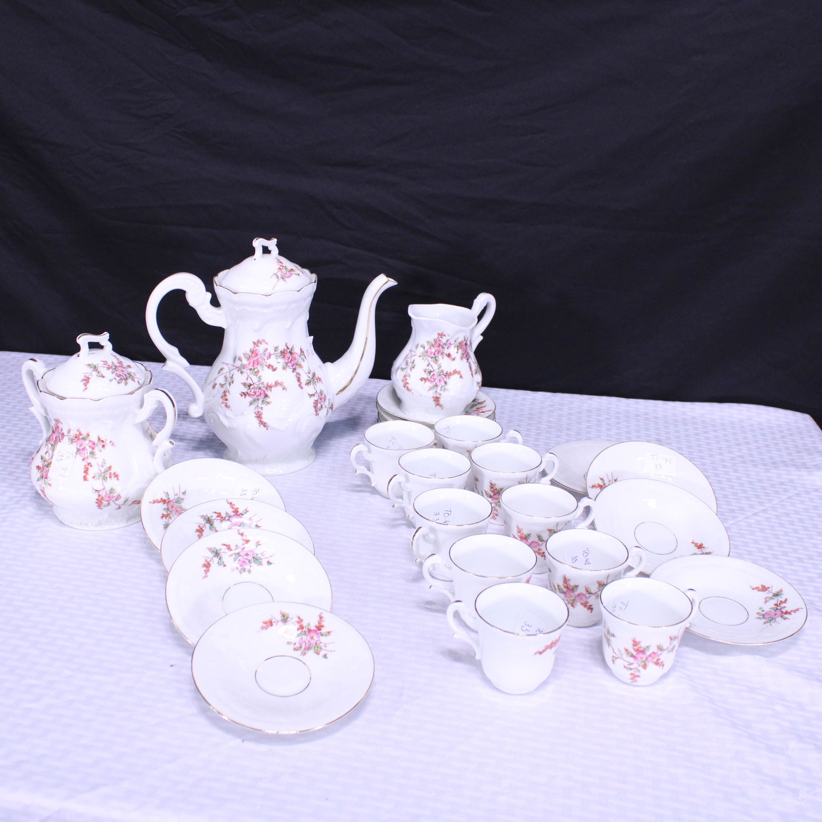 25pc Coffee Service Set with Floral Pattern (1 of 4)