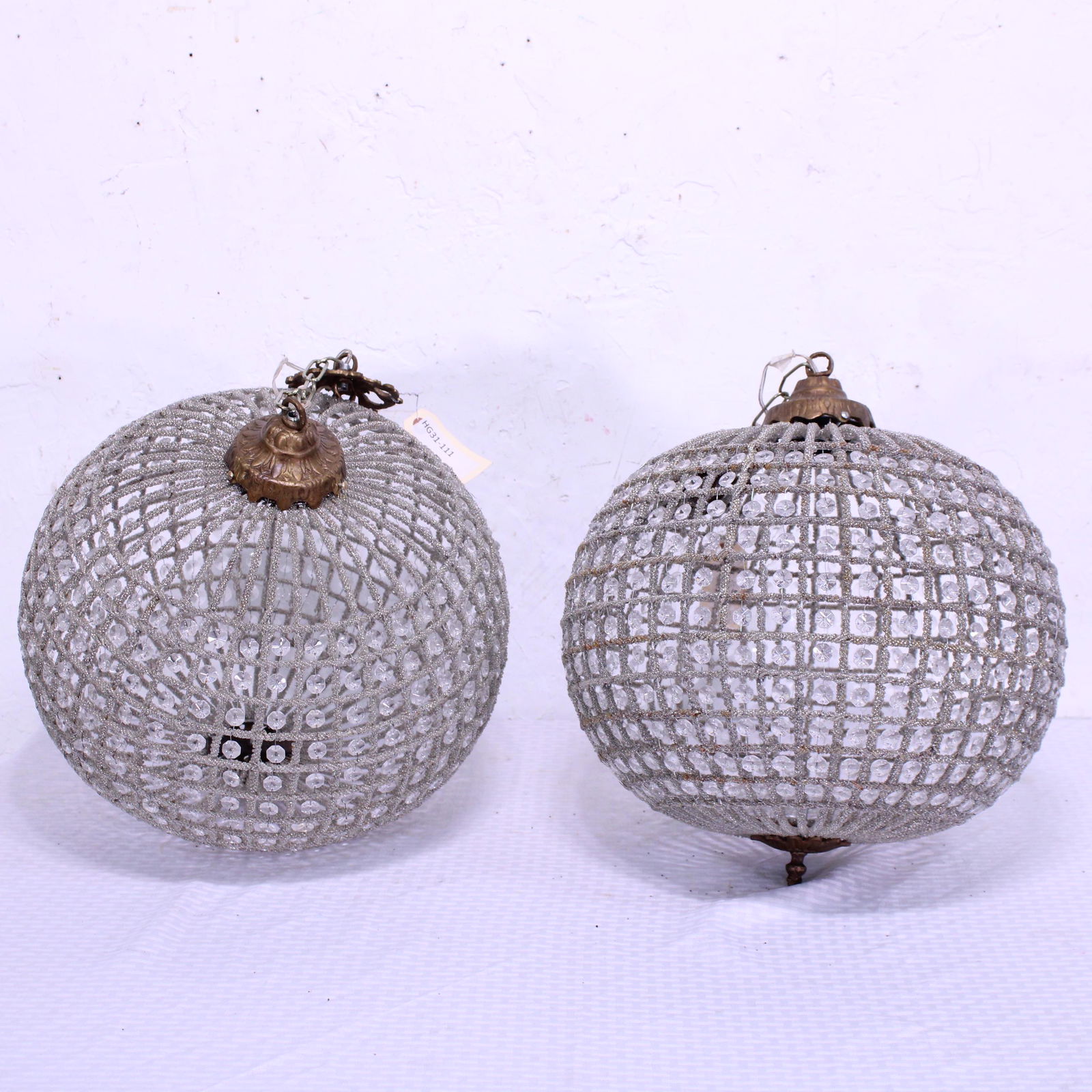 2 Bronze & Crystal European Ball Chandeliers (1 of 3)