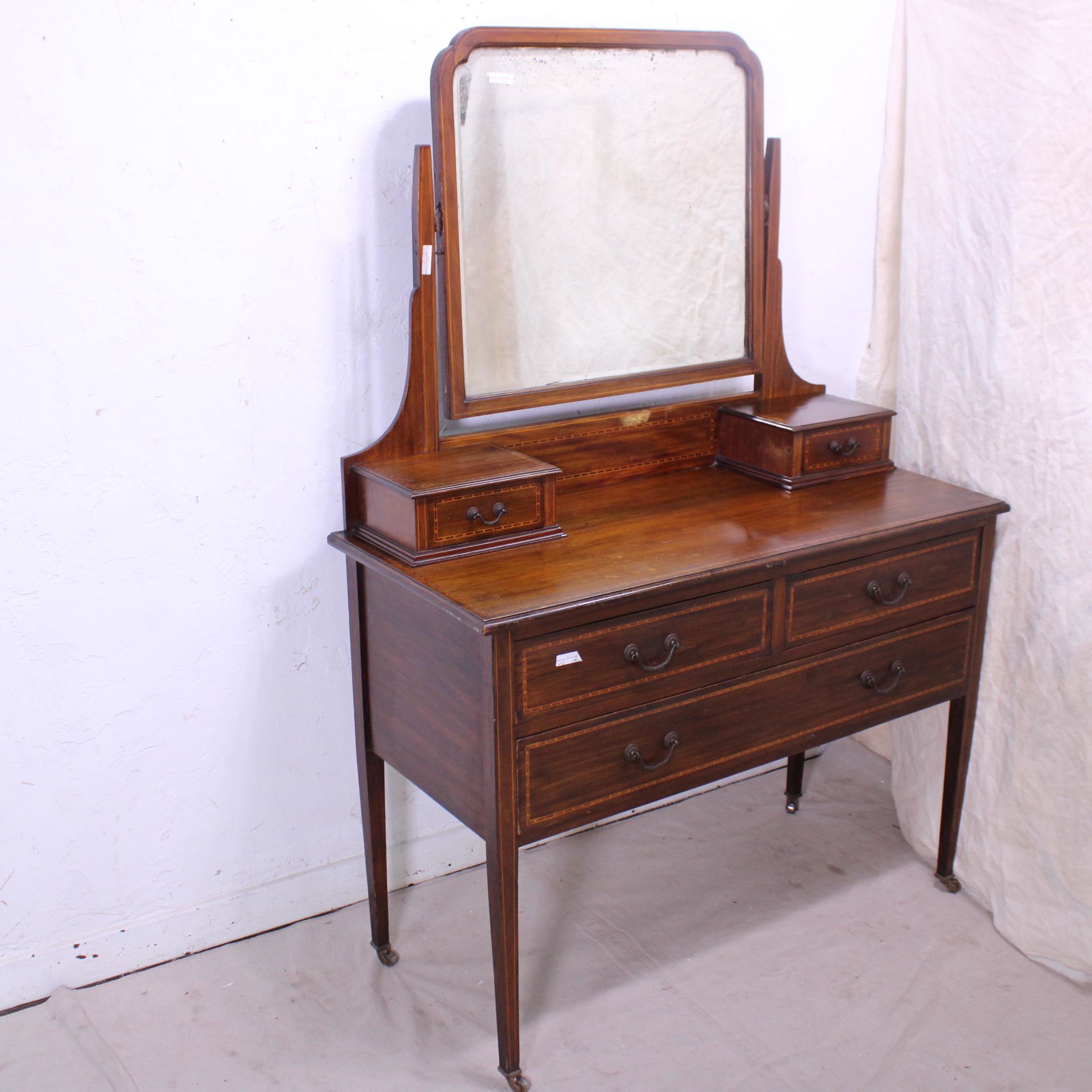 Inlaid Mirror Back Dressing Chest (1 of 8)