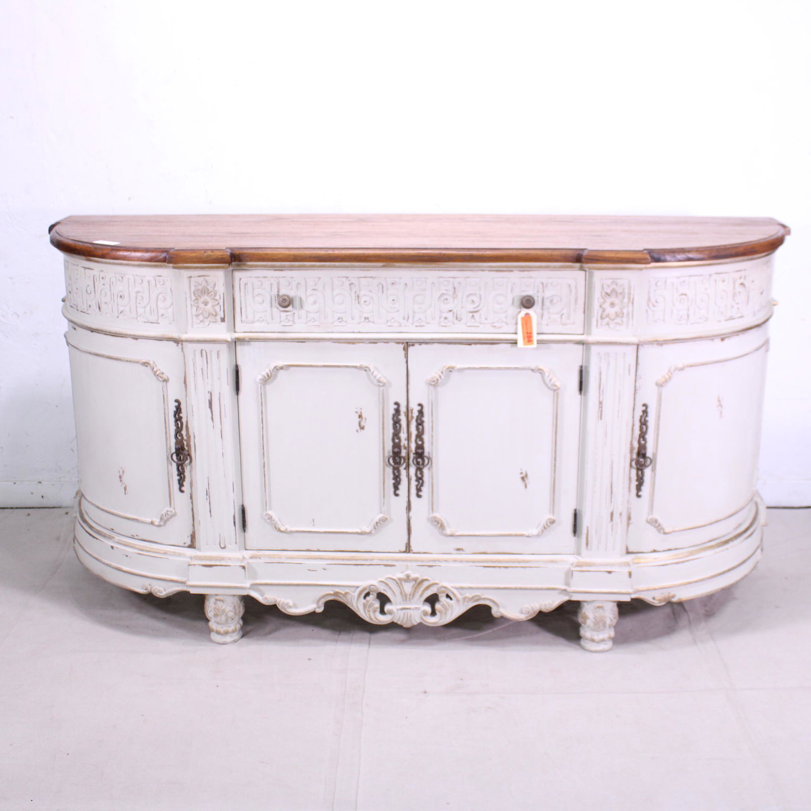 Italian Style Bow Front Painted Base Sideboard (1 of 6)