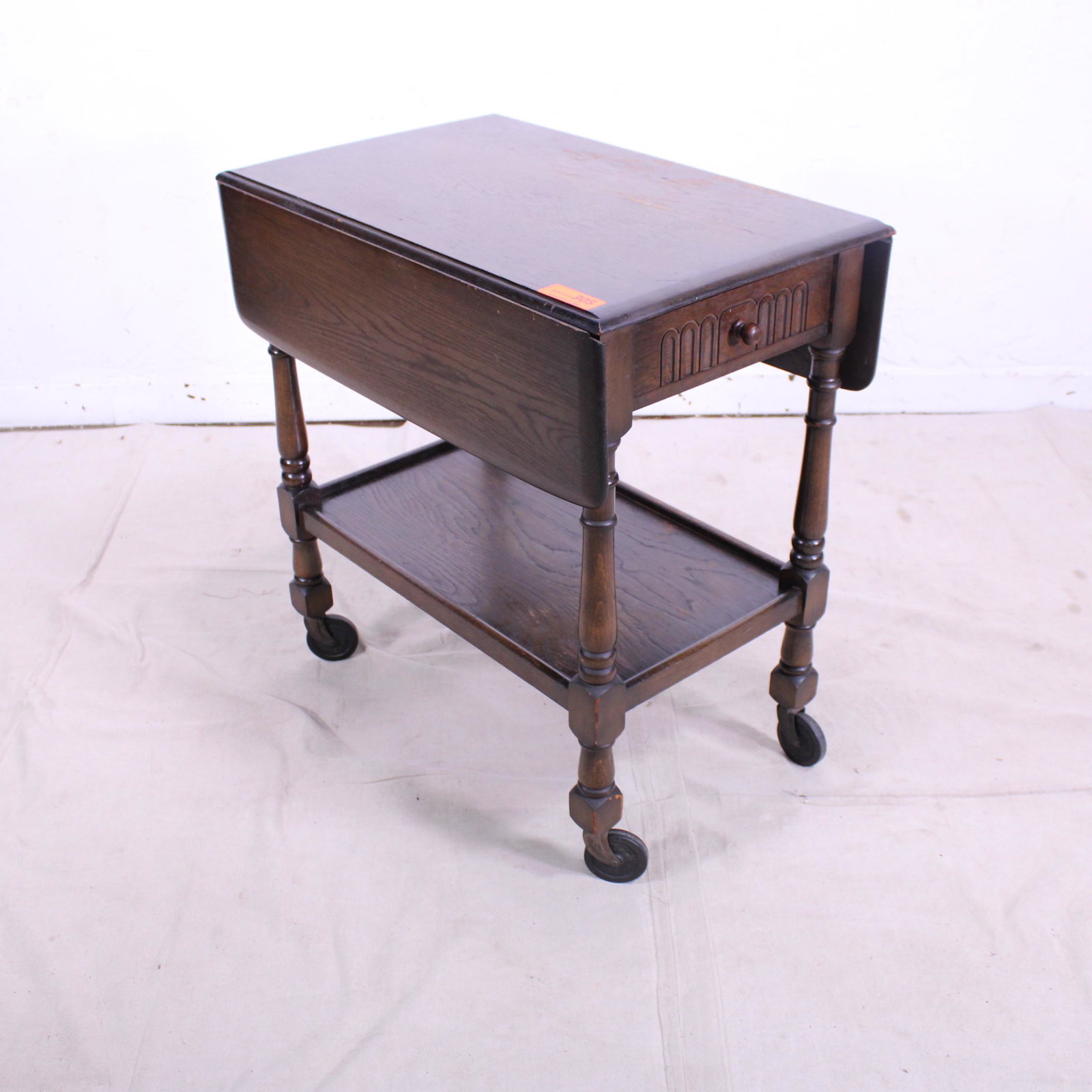 English Oak Dropsied Trolly: English Oak Dropsied Trolly - 29 in tall x 17 x 27