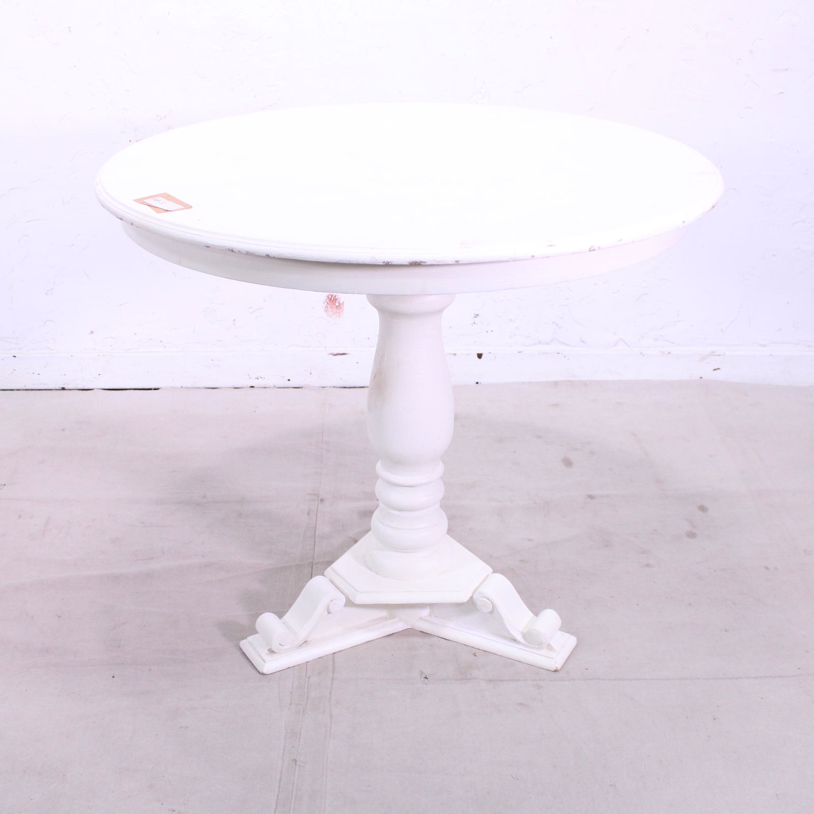 Painted Round Pedestal Base Table (1 of 3)