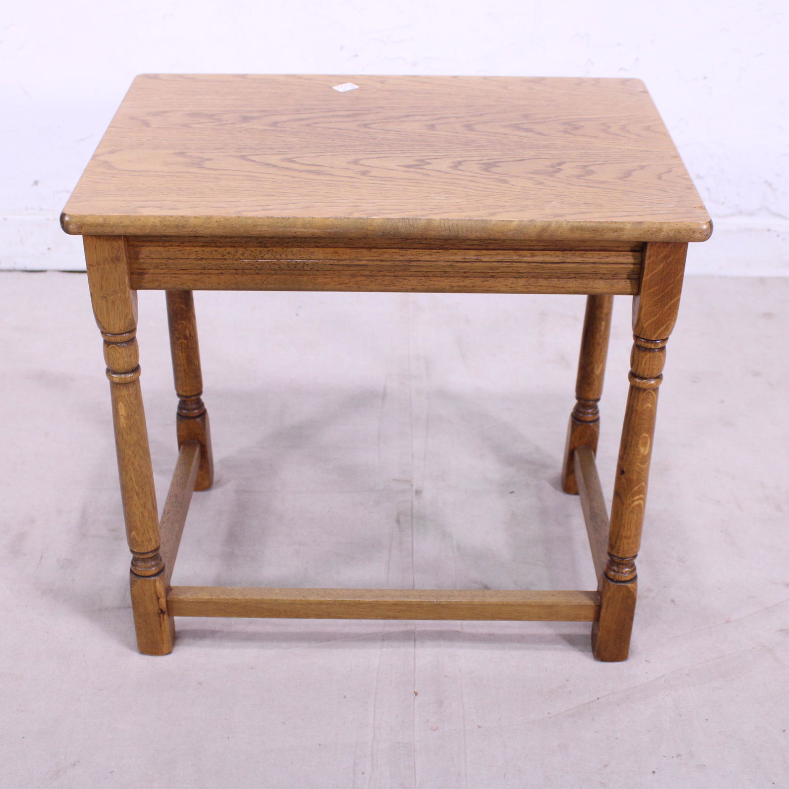 Small Oak Turned Leg Stool (1 of 3)