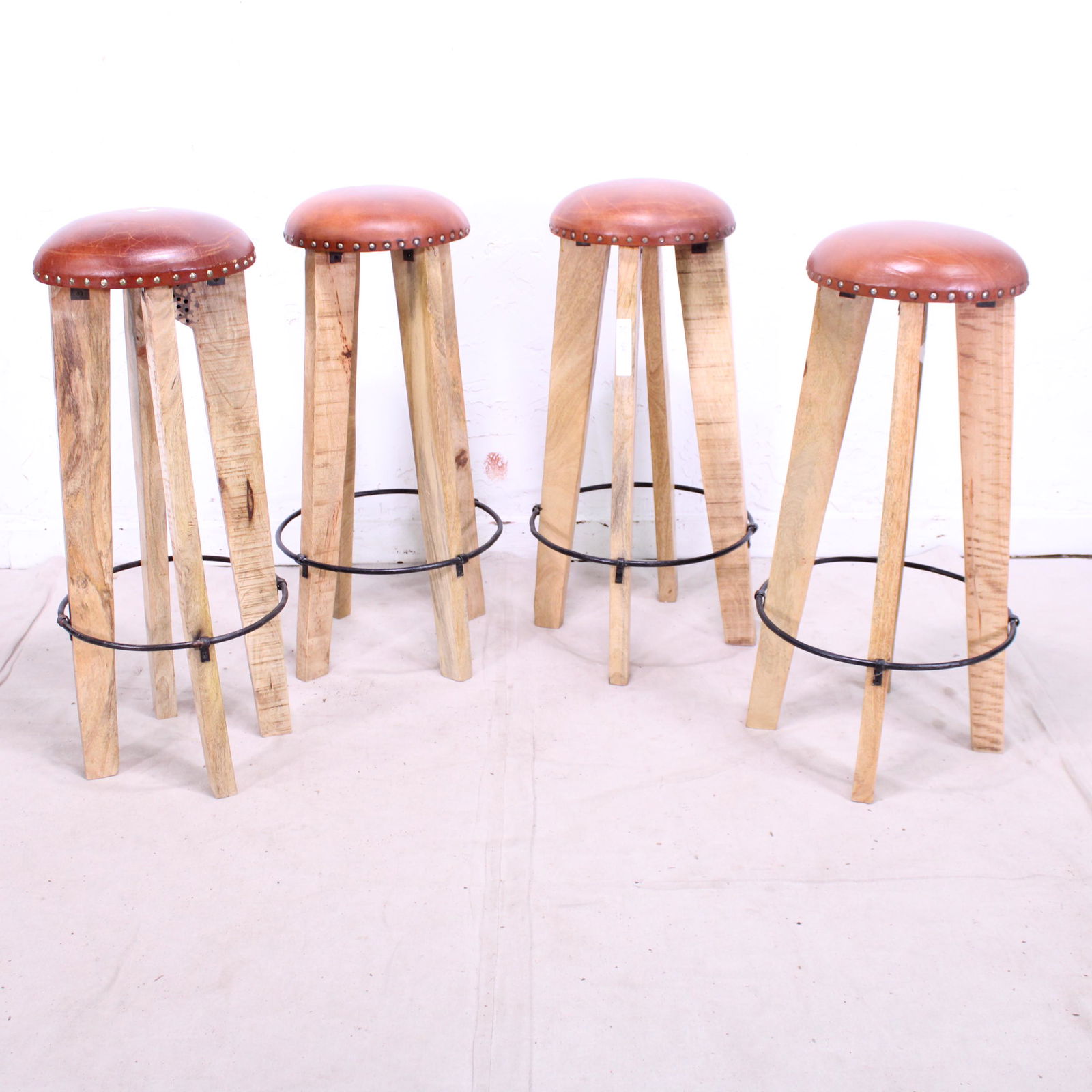 Set of 4 Round Seat Barstools (1 of 4)