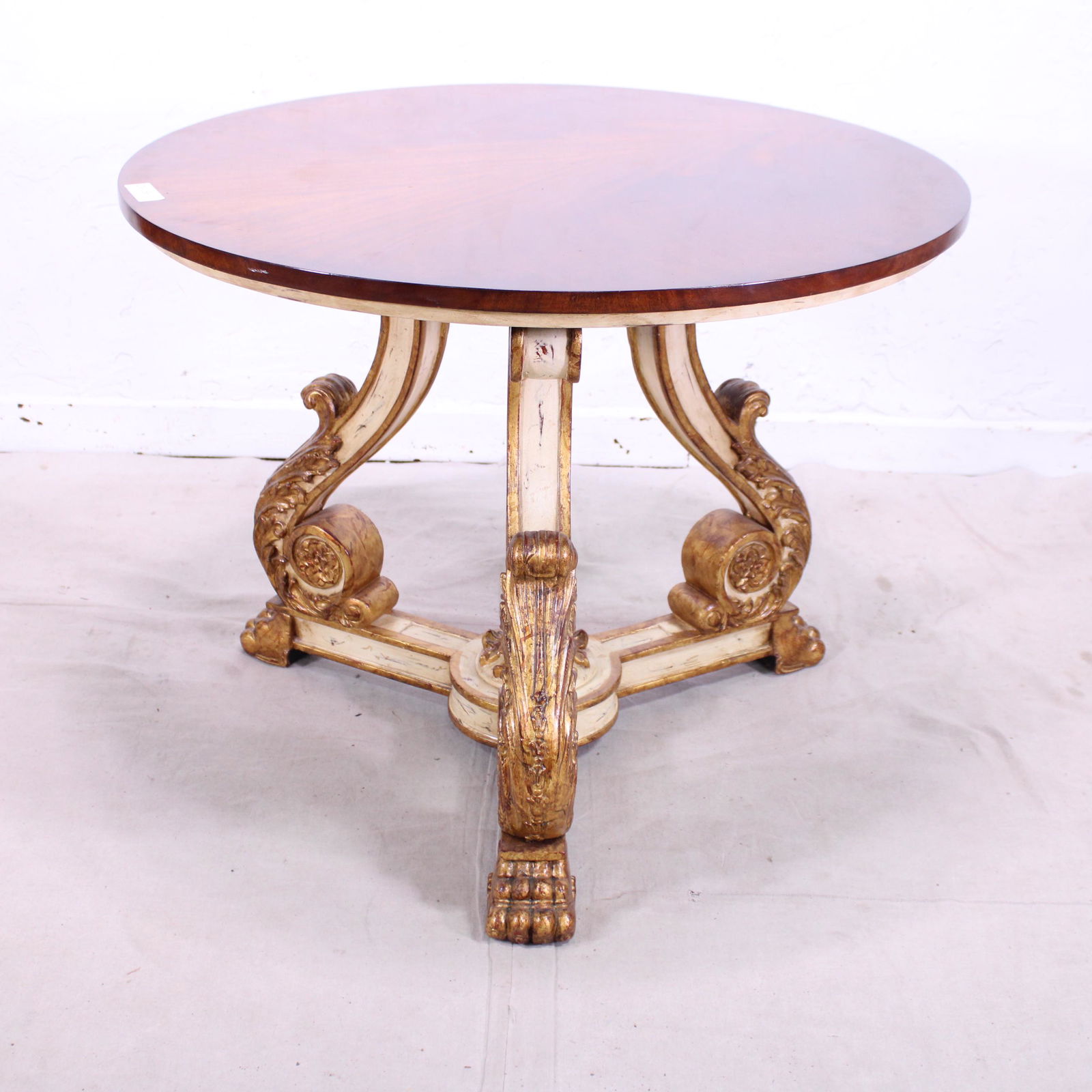 Triple Leg Round Table with Gold Painted Base (1 of 3)