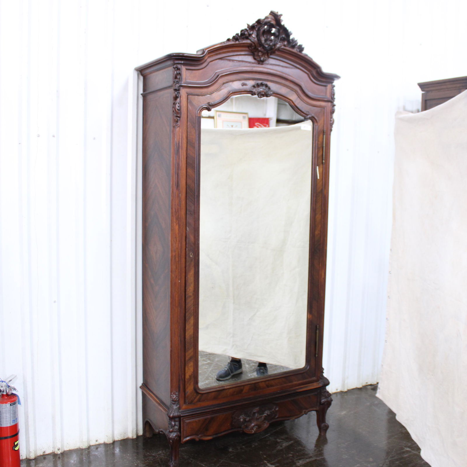 Louis XV Style Single Door French Armior With Mirror (1 of 6)