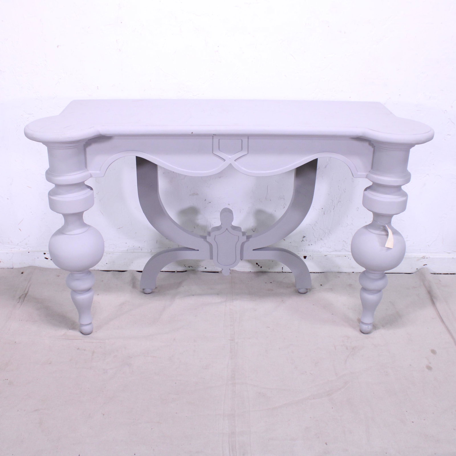 Shaped Grey Painted Console: Shaped Painted Console - 33 inches tall x 53 x 18