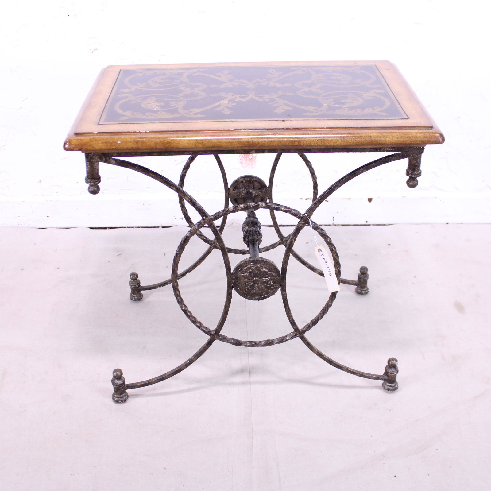 Modern Side Table with Metal Base & Wood Top (1 of 4)