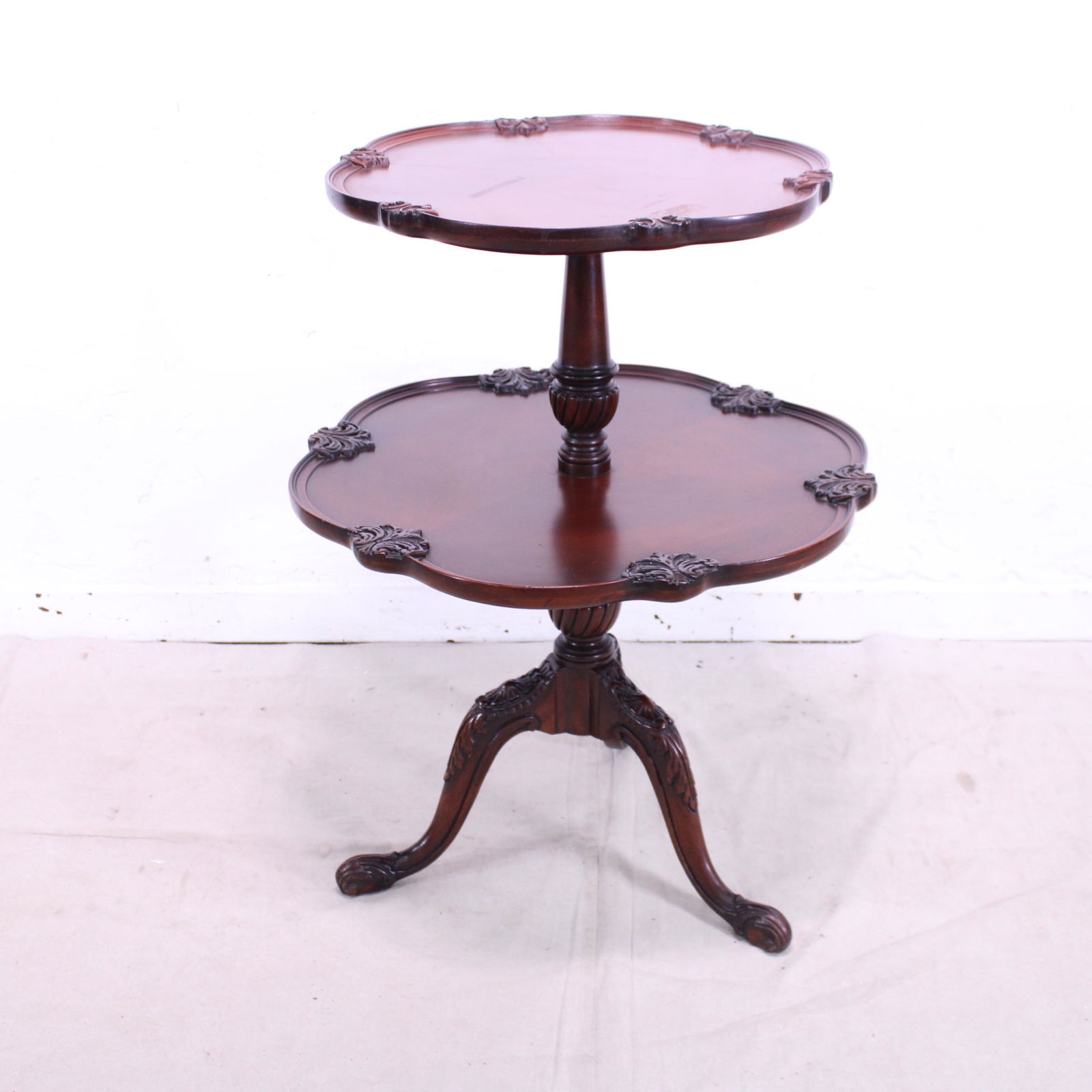 Two Tier Mahogany Table (1 of 3)