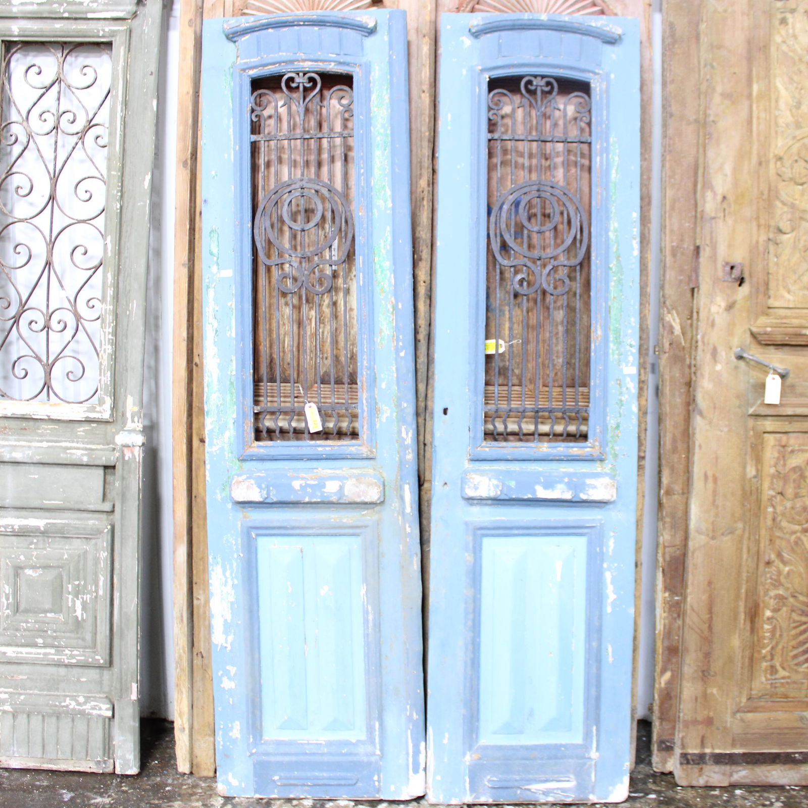 Blue European Doors With Iron Inserts (1 of 6)