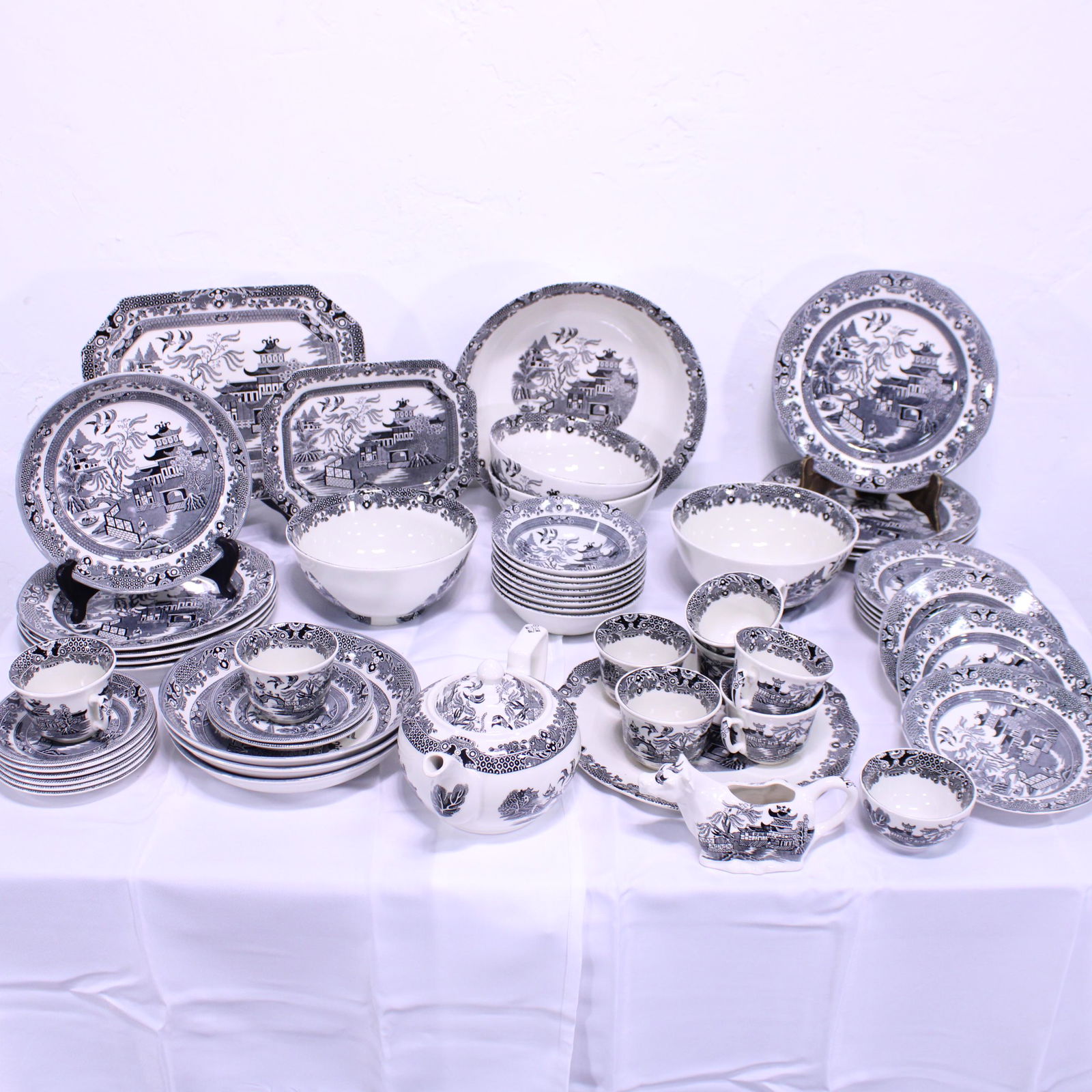 Dinner Set, 59 Pieces - Burleigh Ware - Willow (1 of 5)