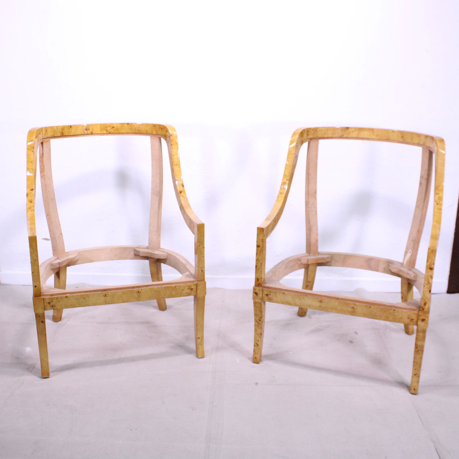 Pair Burlwood Arm Chair Frames (1 of 5)