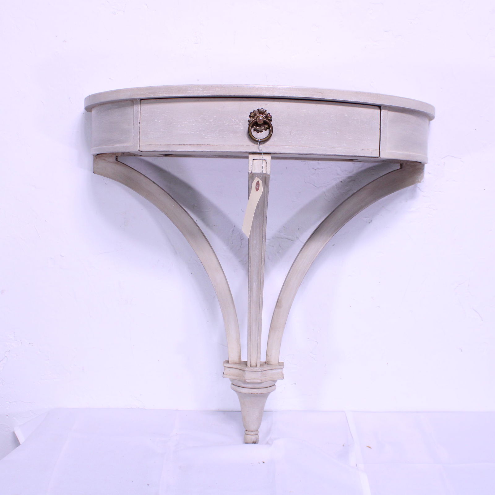 Gray Painted Wall Table with Drawer (1 of 3)