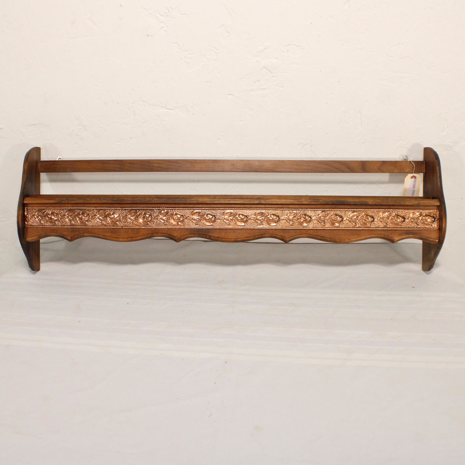 French Wall Rack with Embossed Copper Accent Trim (1 of 4)