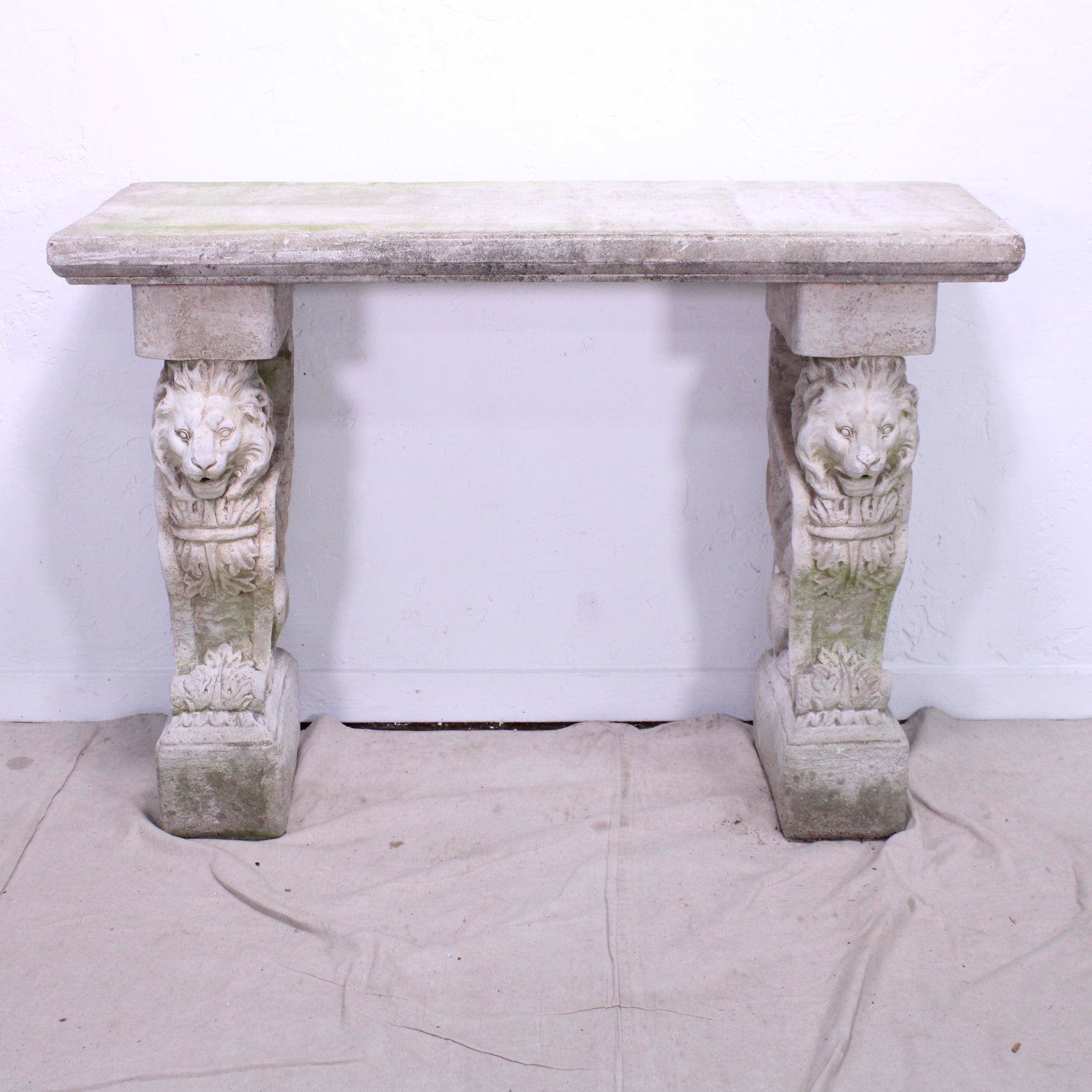 Stone Garden Console with Dual Lion Base (1 of 6)