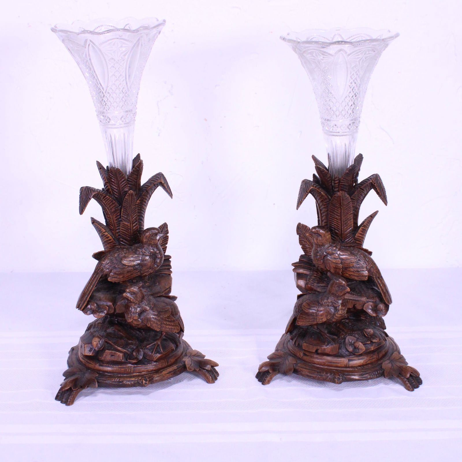 Pair of Black Forest Epergnes with Carved Birds - Late (1 of 7)