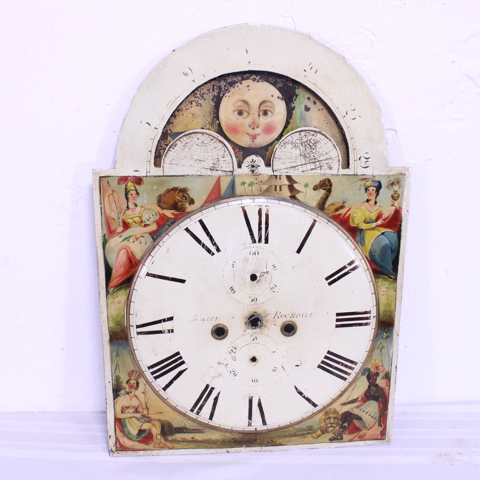 Longcase Clock Face with Rolling Moon Face (1 of 4)