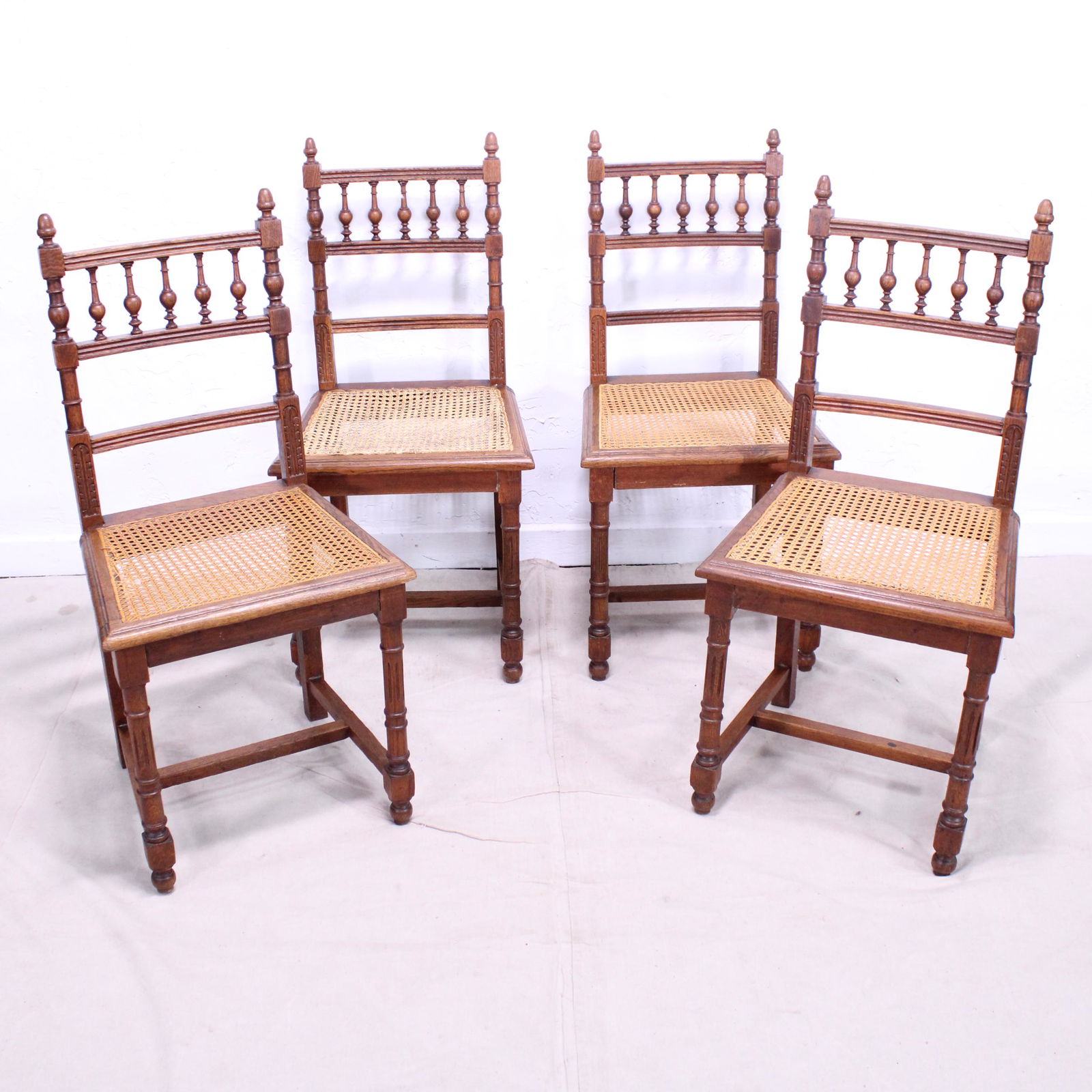 Set of 4 French Henri II Style Oak Dining Chairs (1 of 6)