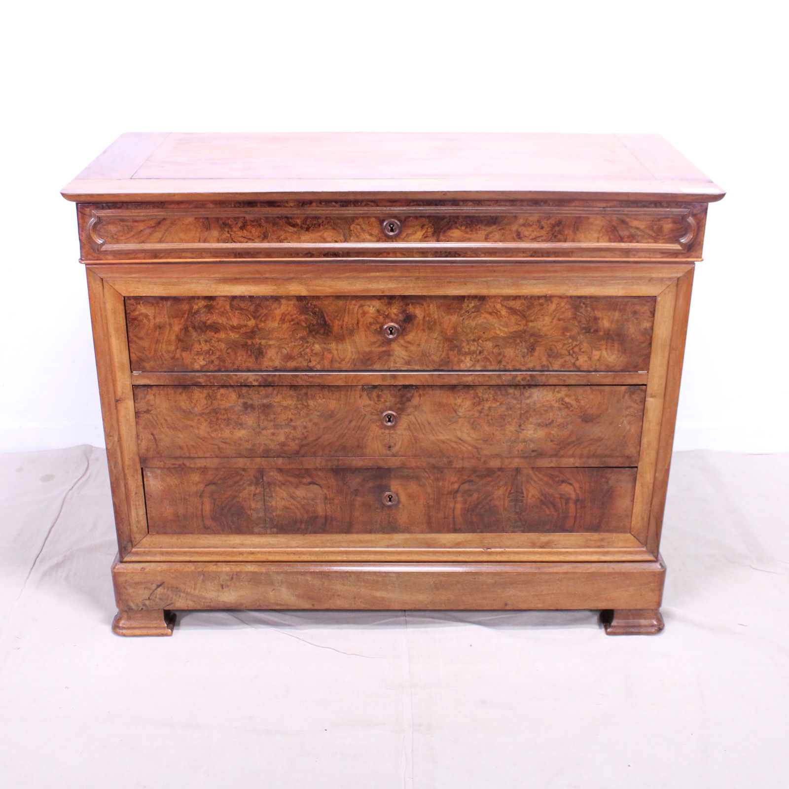French Louis Philippe Style Commode in Burled Walnut (1 of 8)