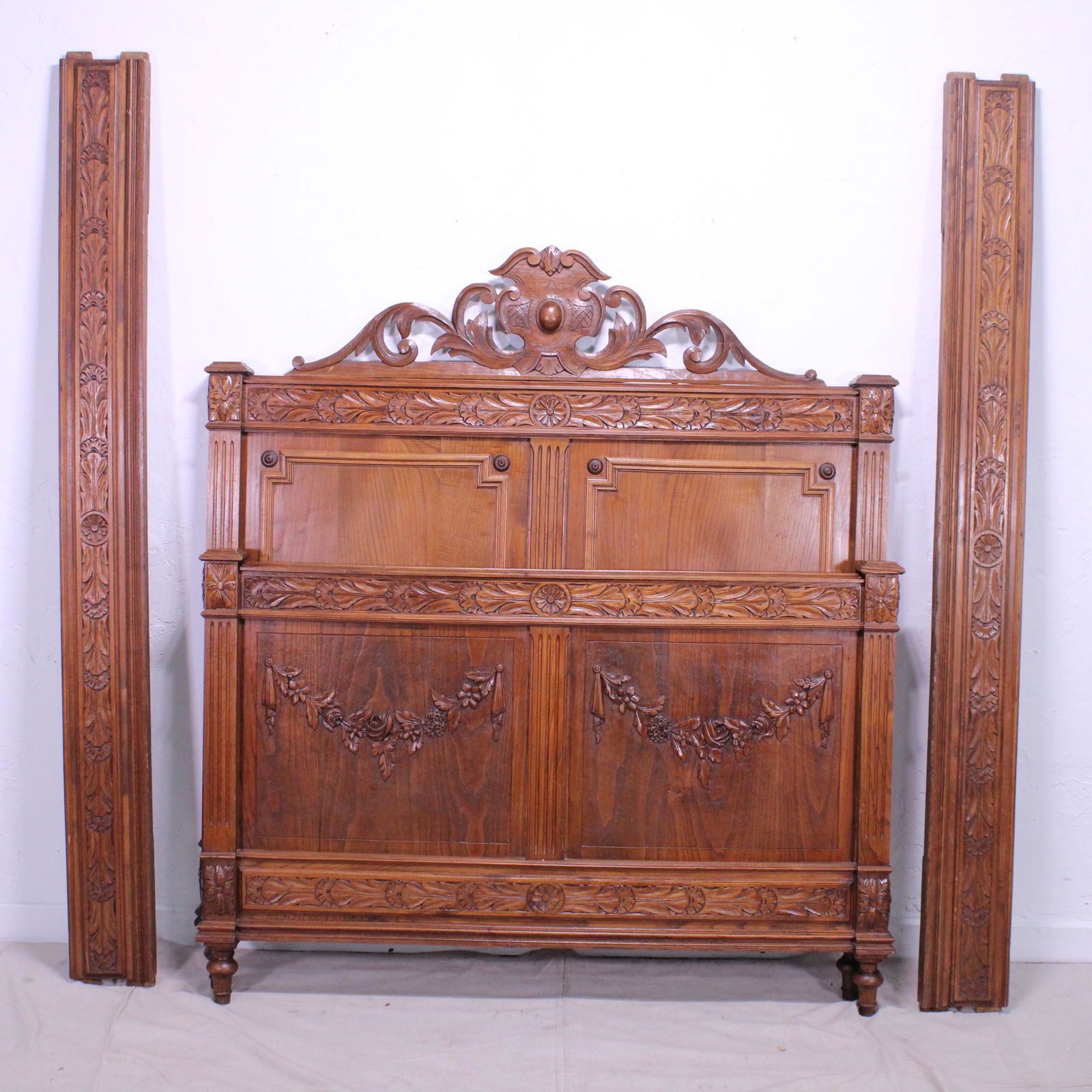 French Louis XVI Style Bed in Oak (1 of 5)