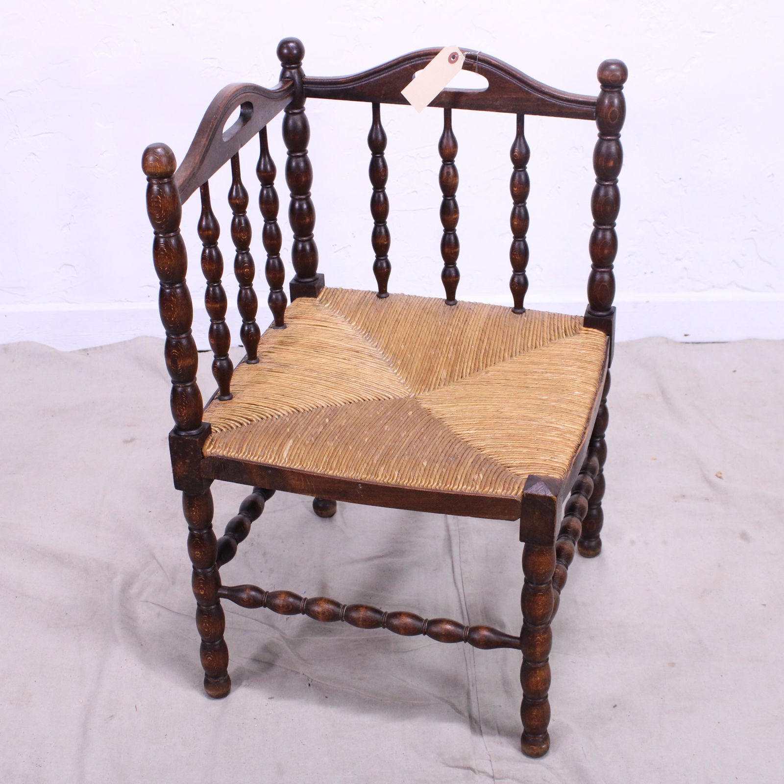 French Corner Chair with Rush Seats (1 of 3)